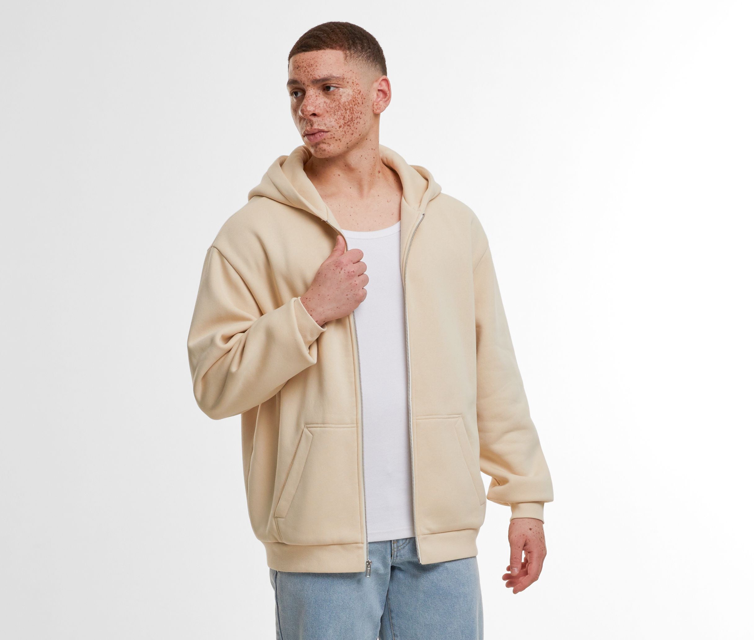 Sweat capuche zippé ample
