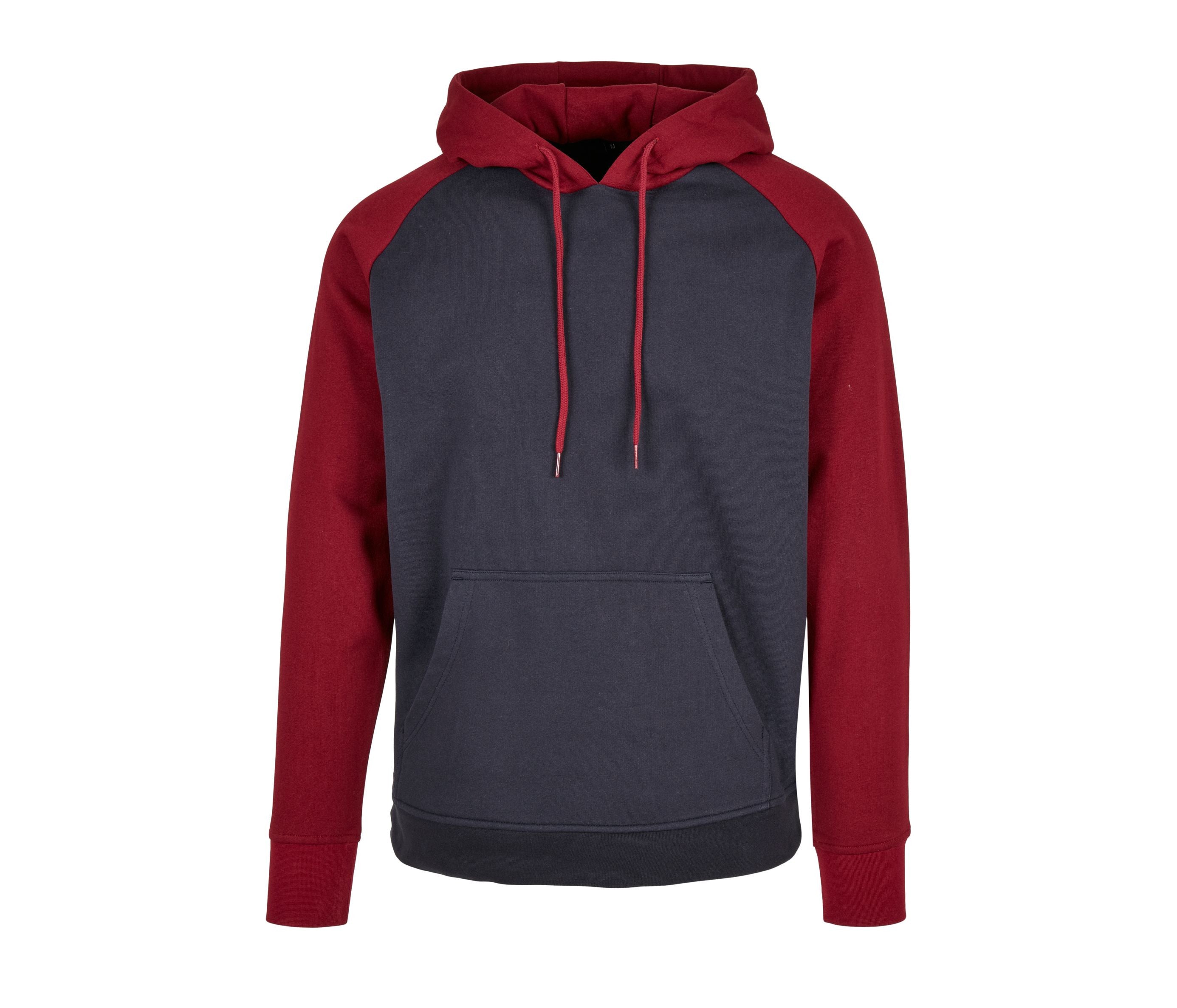 Sweat Capuche et Manches Contrastées - Navy / Burgundy