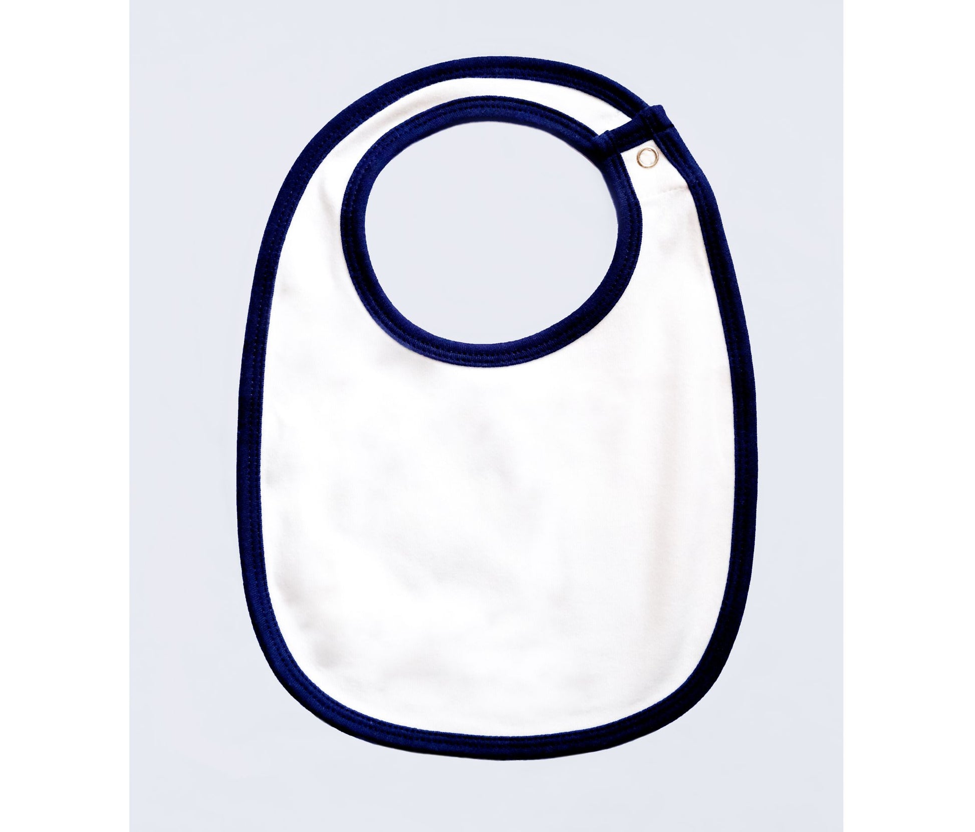 Bavoir - White / Nautical Navy