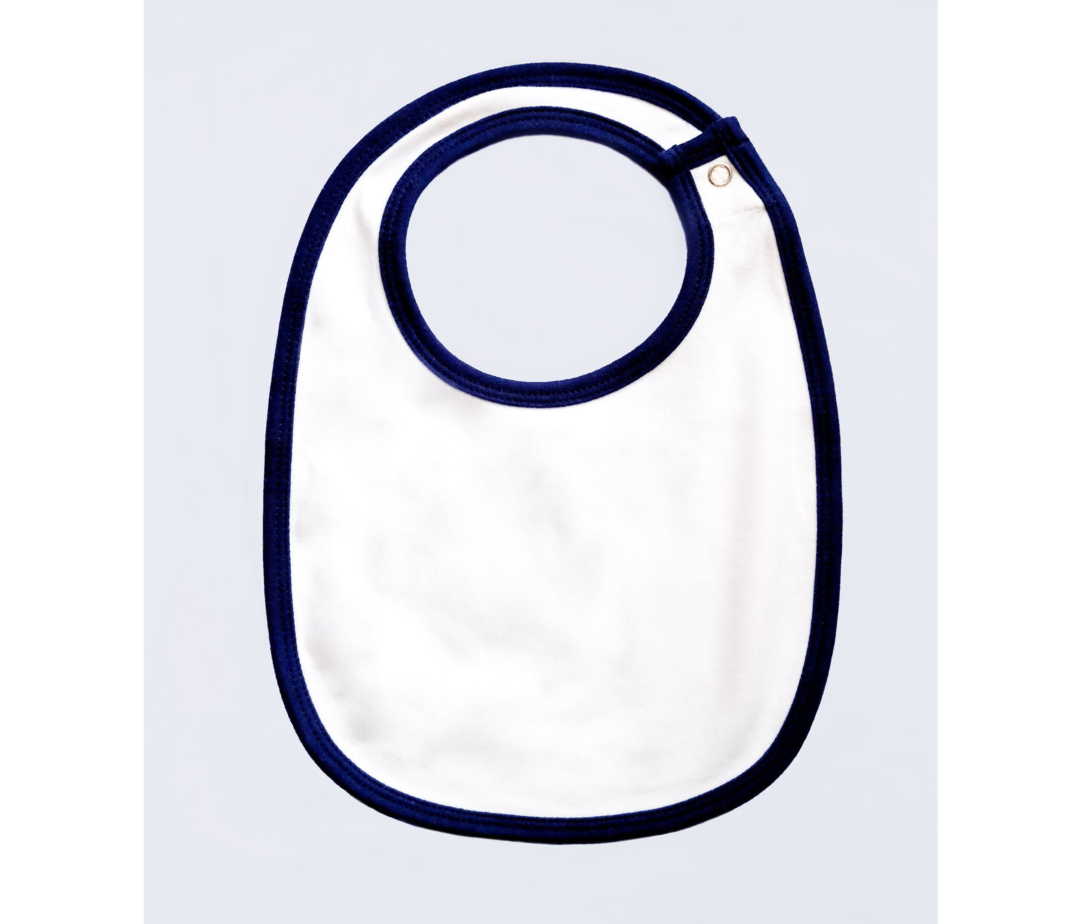 Bavoir - White / Nautical Navy