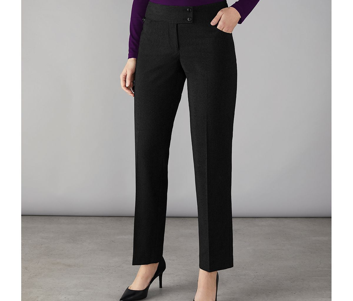 Pantalon de Tailleur Slim Femme Maidavale - Black