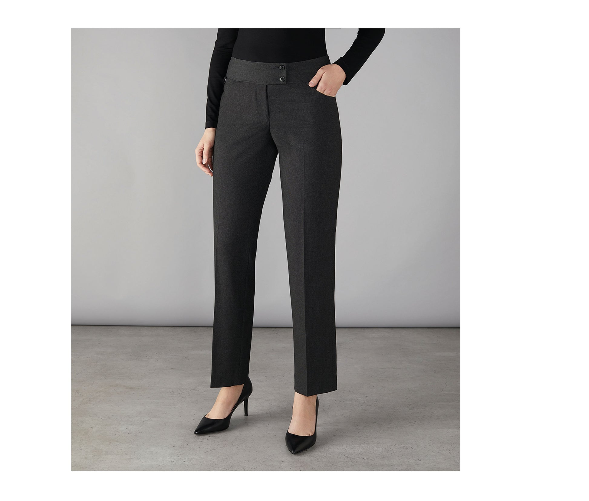 Pantalon de Tailleur Slim Femme Maidavale - Charcoal
