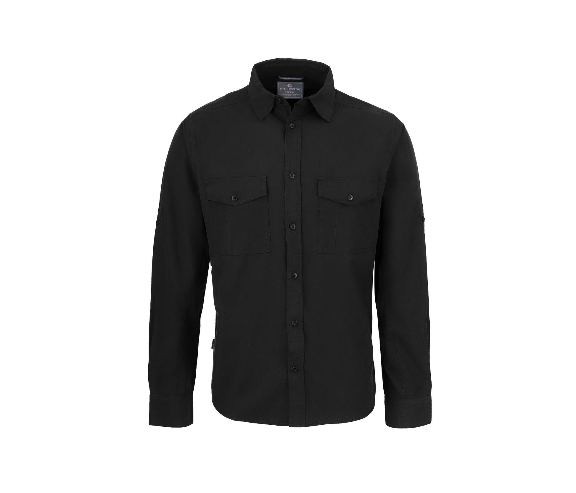 Chemise Manches Longues en Polyester Recyclé - Black