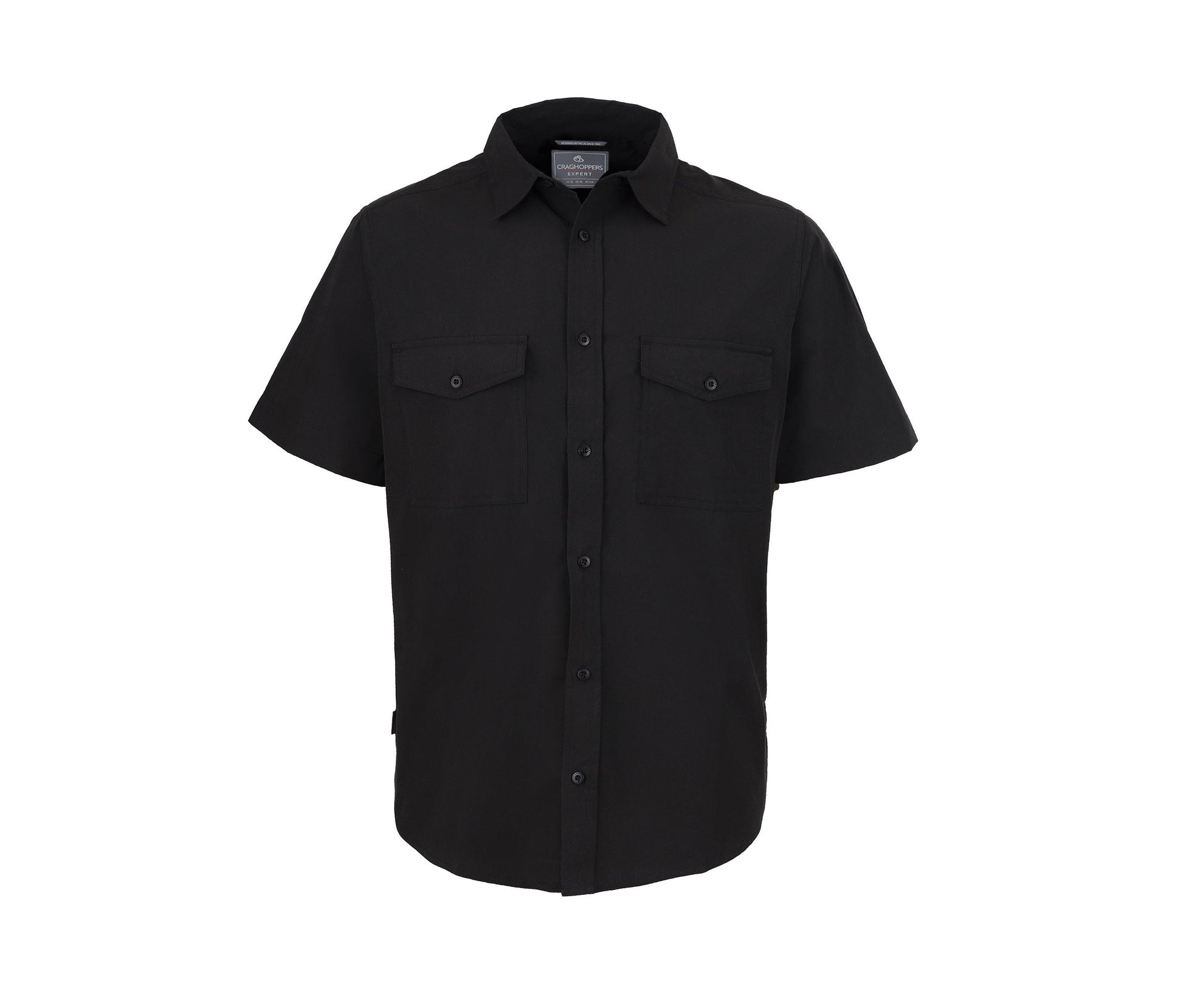Chemise Manches Courtes en Polyester Recyclé - Black
