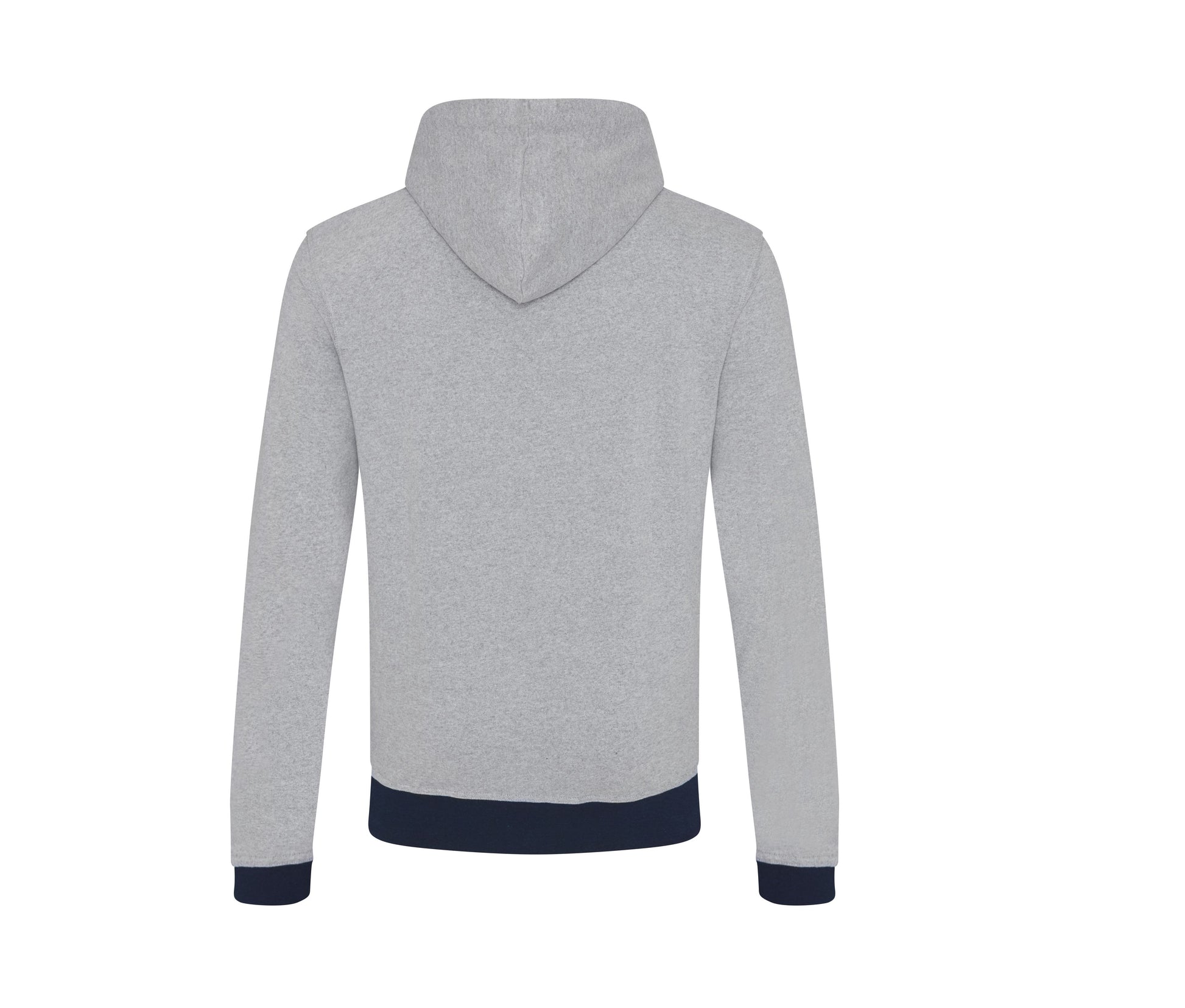 Sweat Capuche Zippé en Coton Recyclés - Heather Grey / Navy