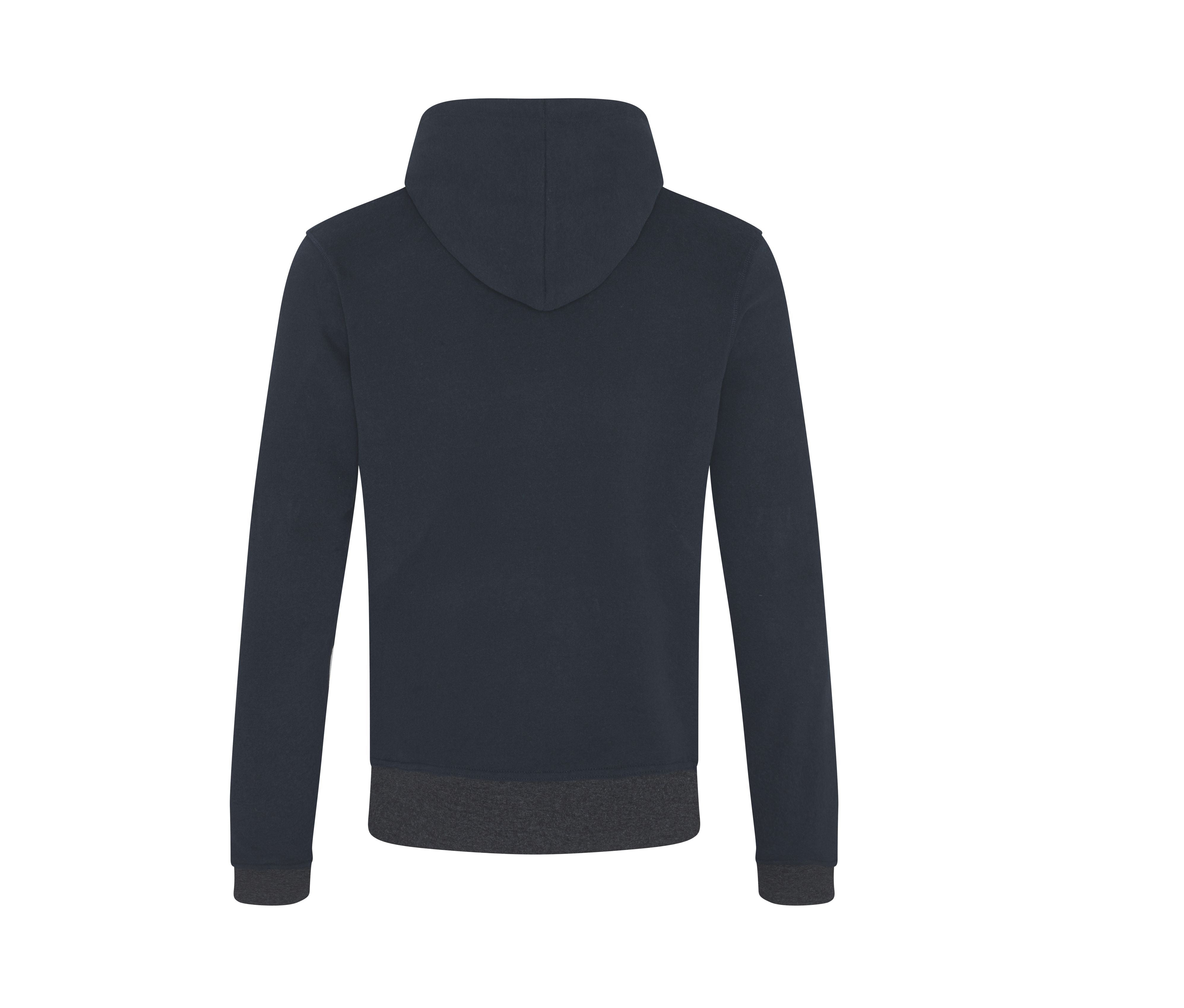 Sweat Capuche Zippé en Coton Recyclés - Navy / Charcoal
