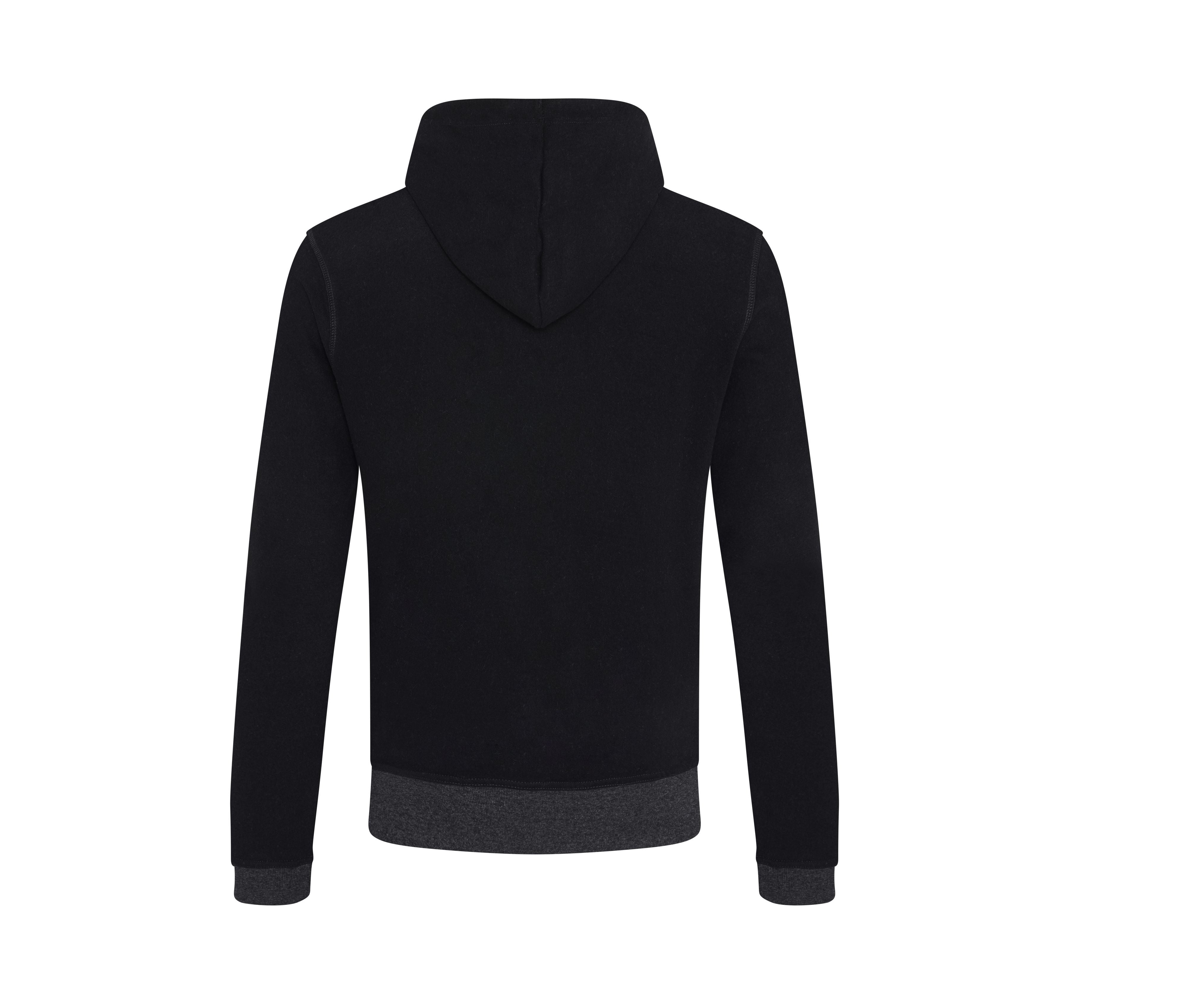 Sweat Capuche Zippé en Coton Recyclés - Black / Charcoal