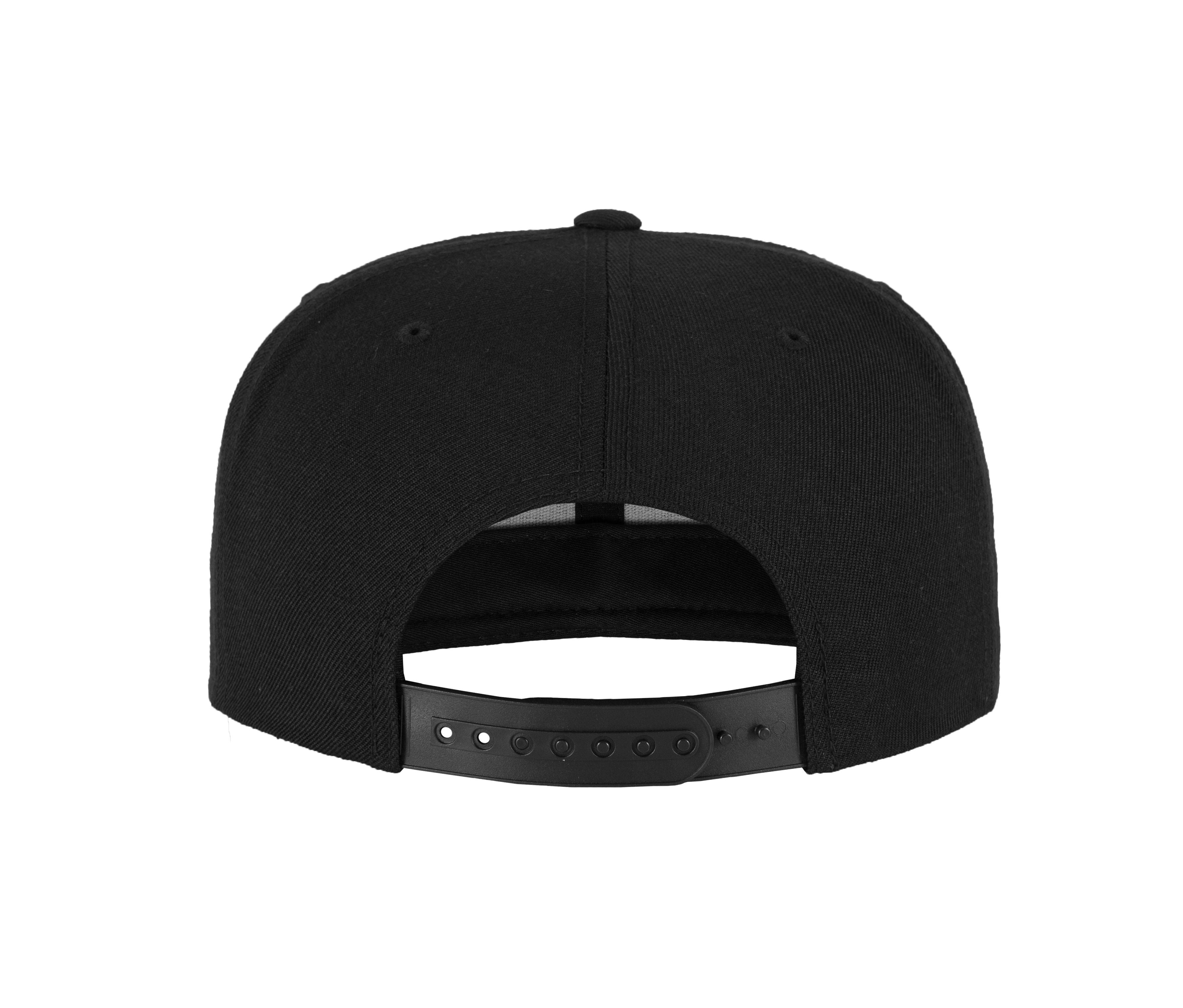Casquette 6 Pans Impression Rose Sur la Visière - Black / Red
