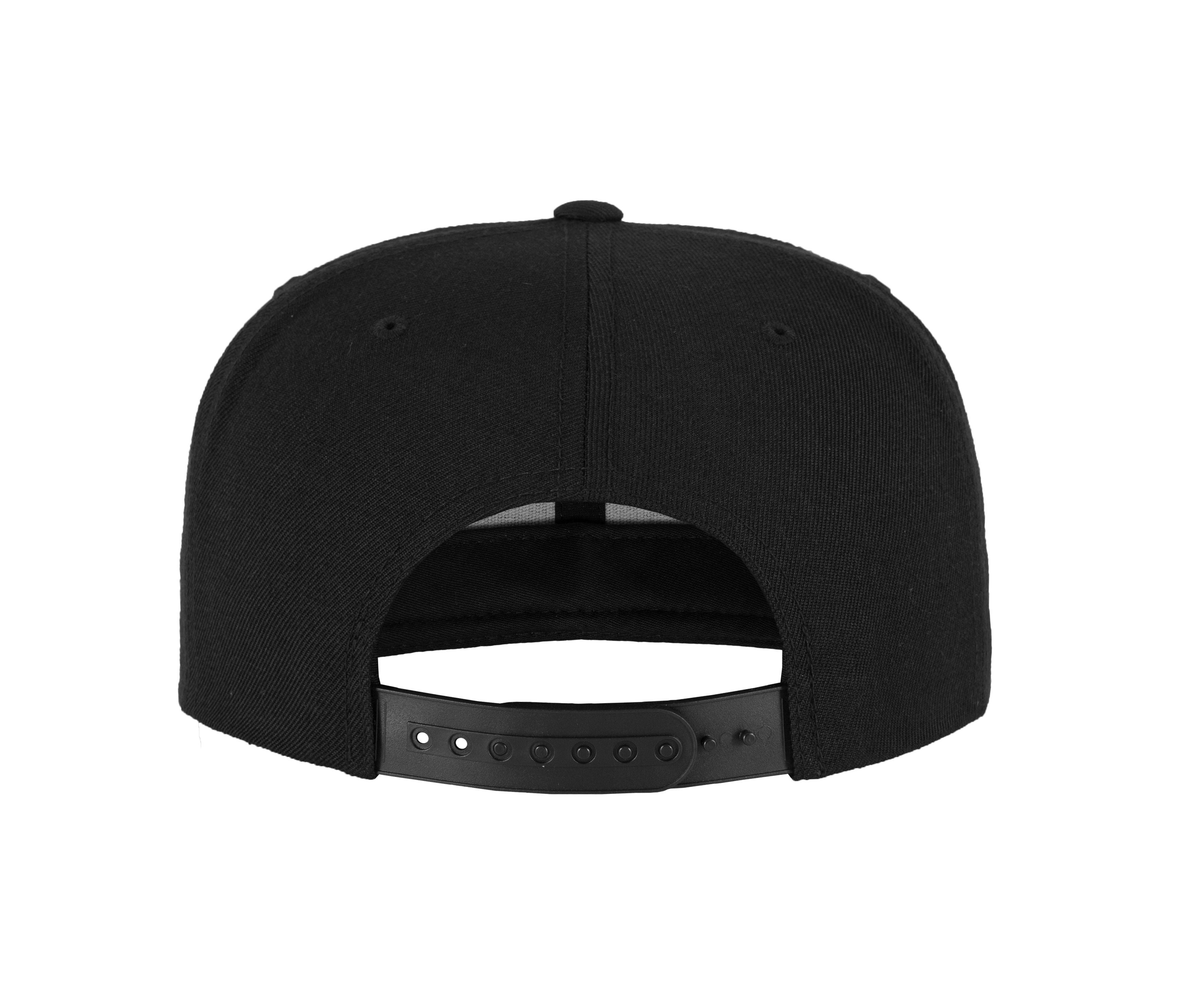 Casquette 6 Pans Impression Rose Sur la Visière - Black / Grey