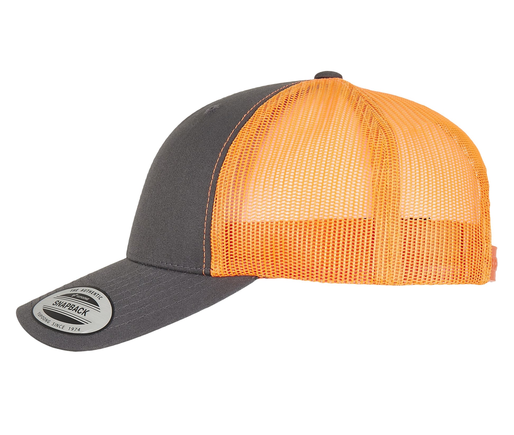 Casquette Style Trucker - Charcoal / Neon Orange