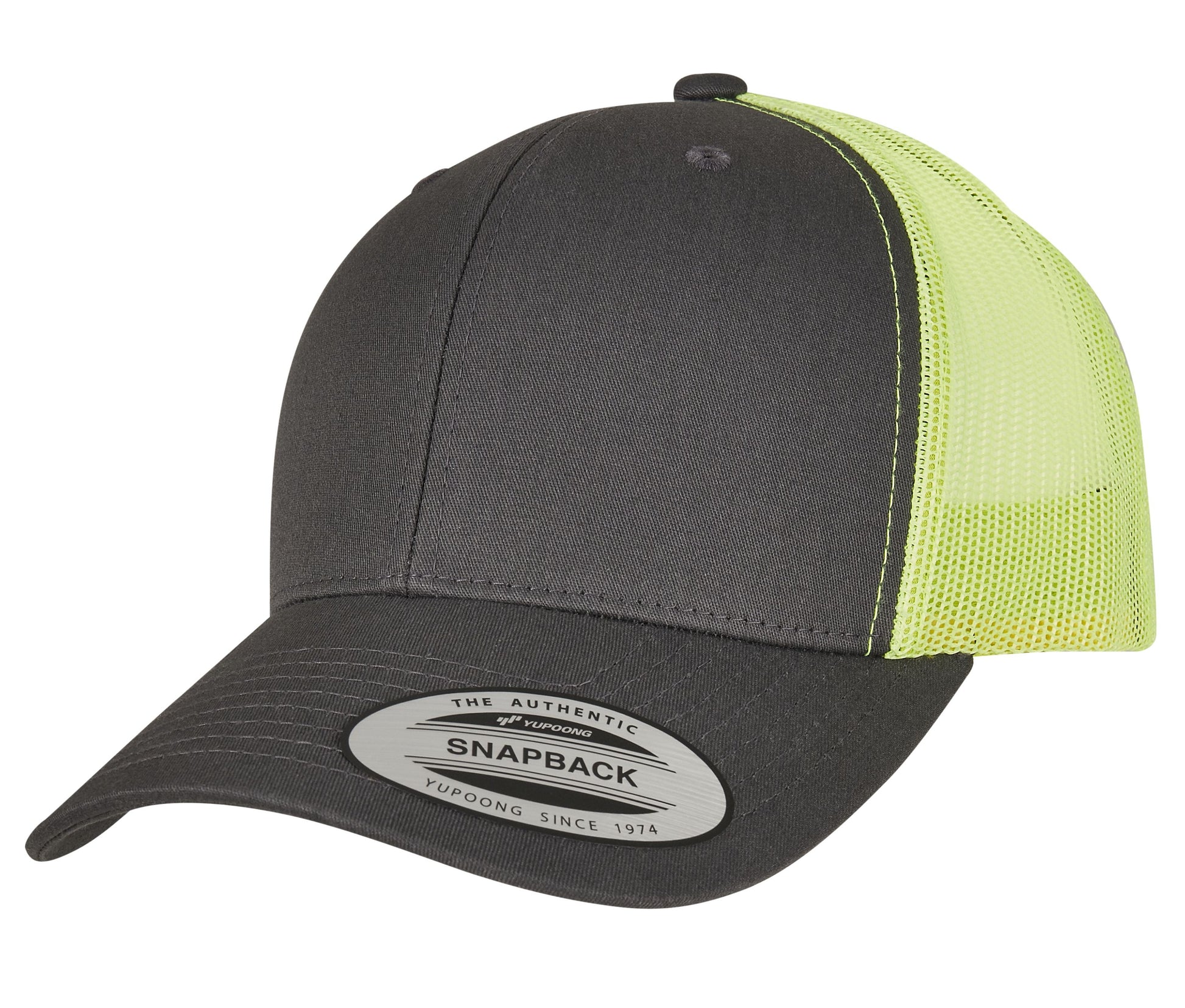 Casquette Style Trucker - Charcoal / Neon Green