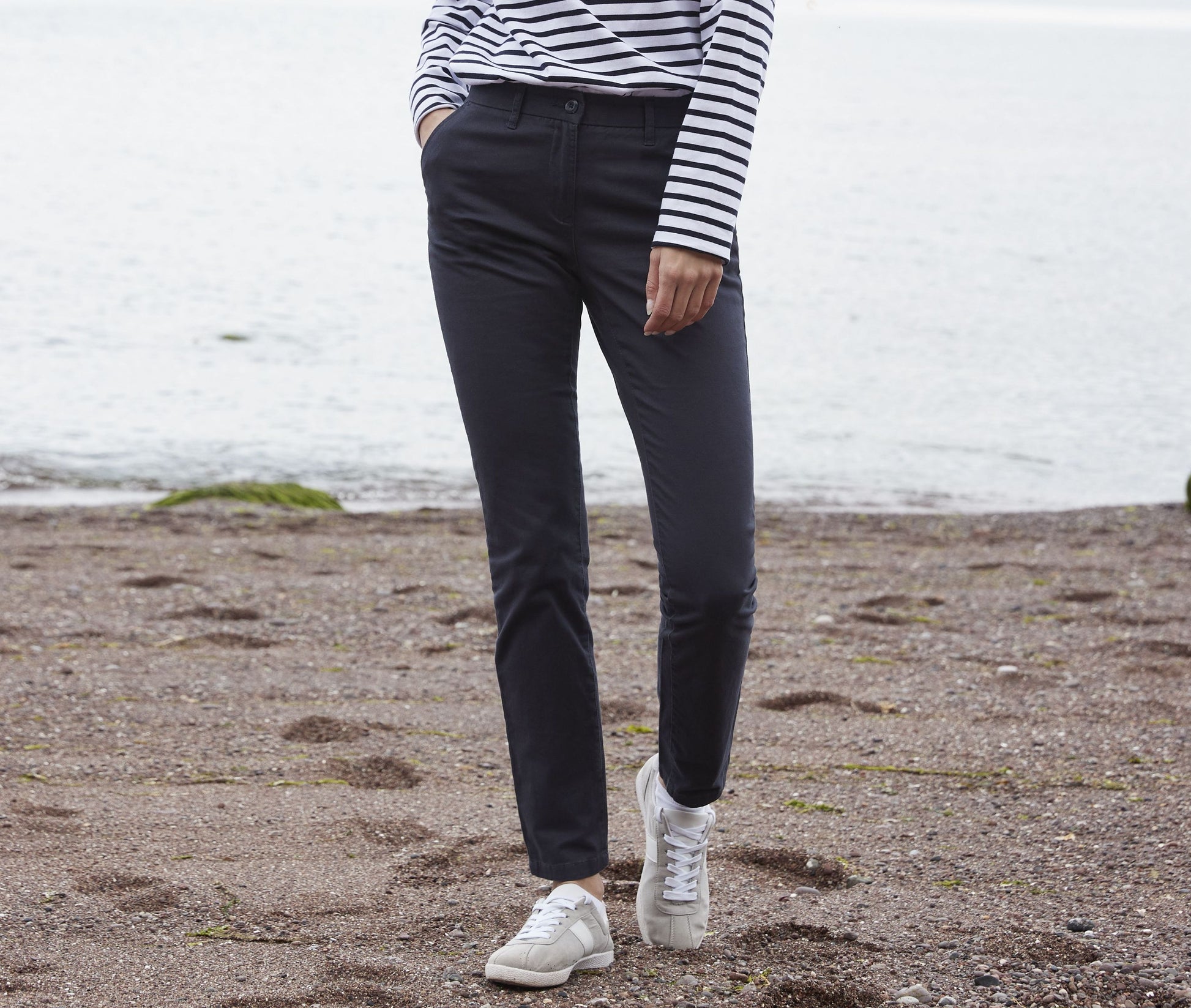 Pantalon stretch femme sans pince