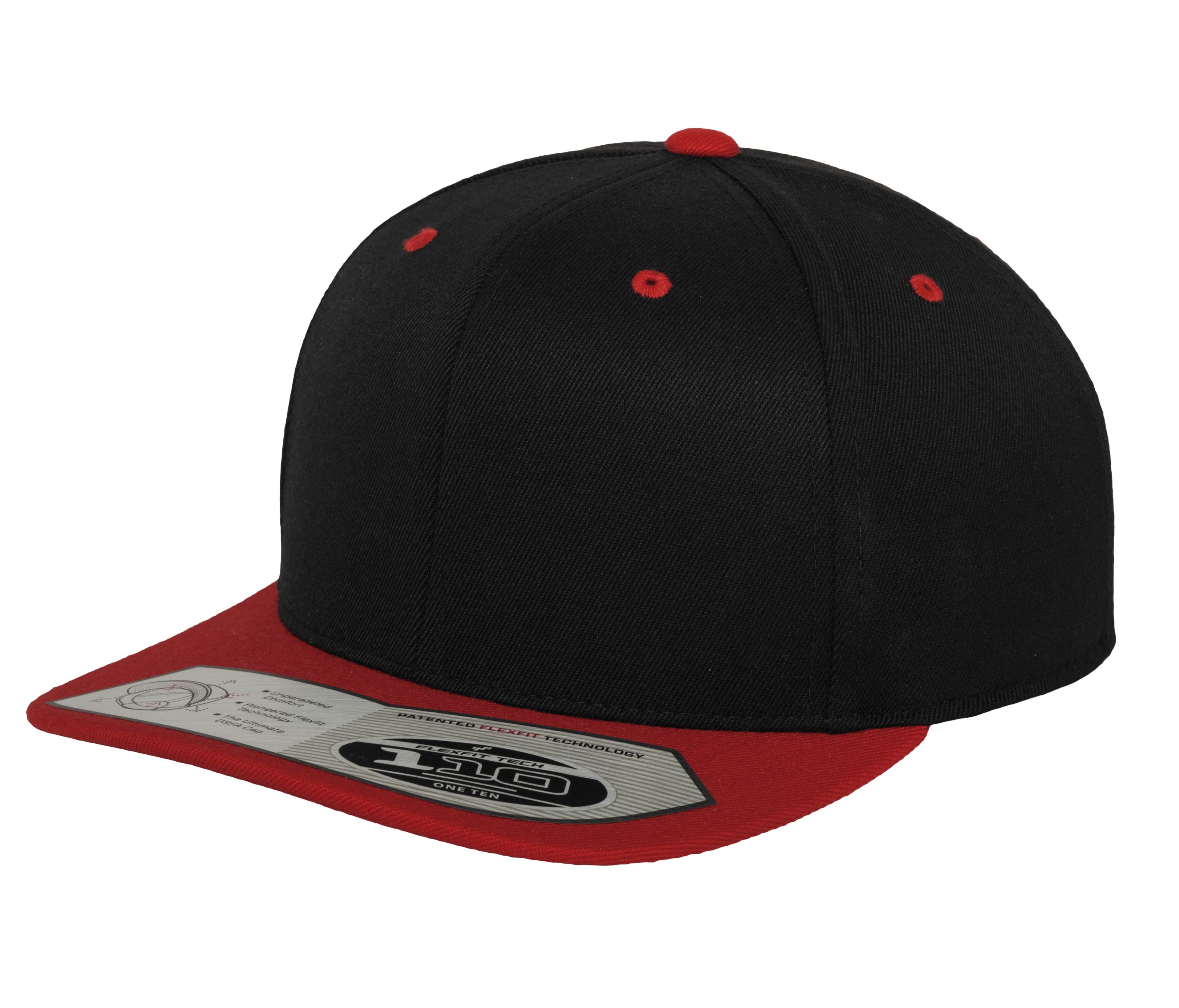 Casquette Ajustée à Visière Plate - Black / Red