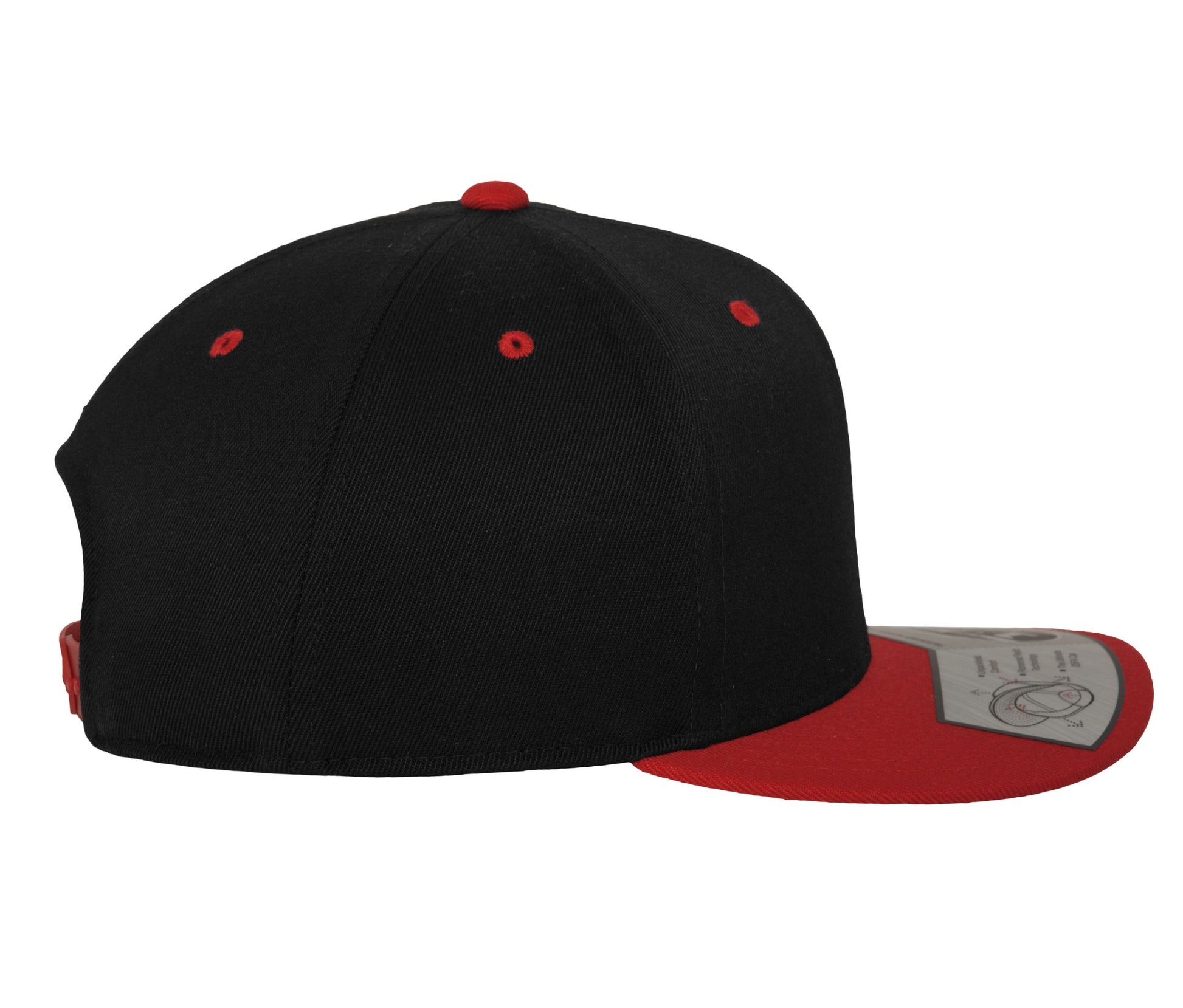 Casquette Ajustée à Visière Plate - Black / Red