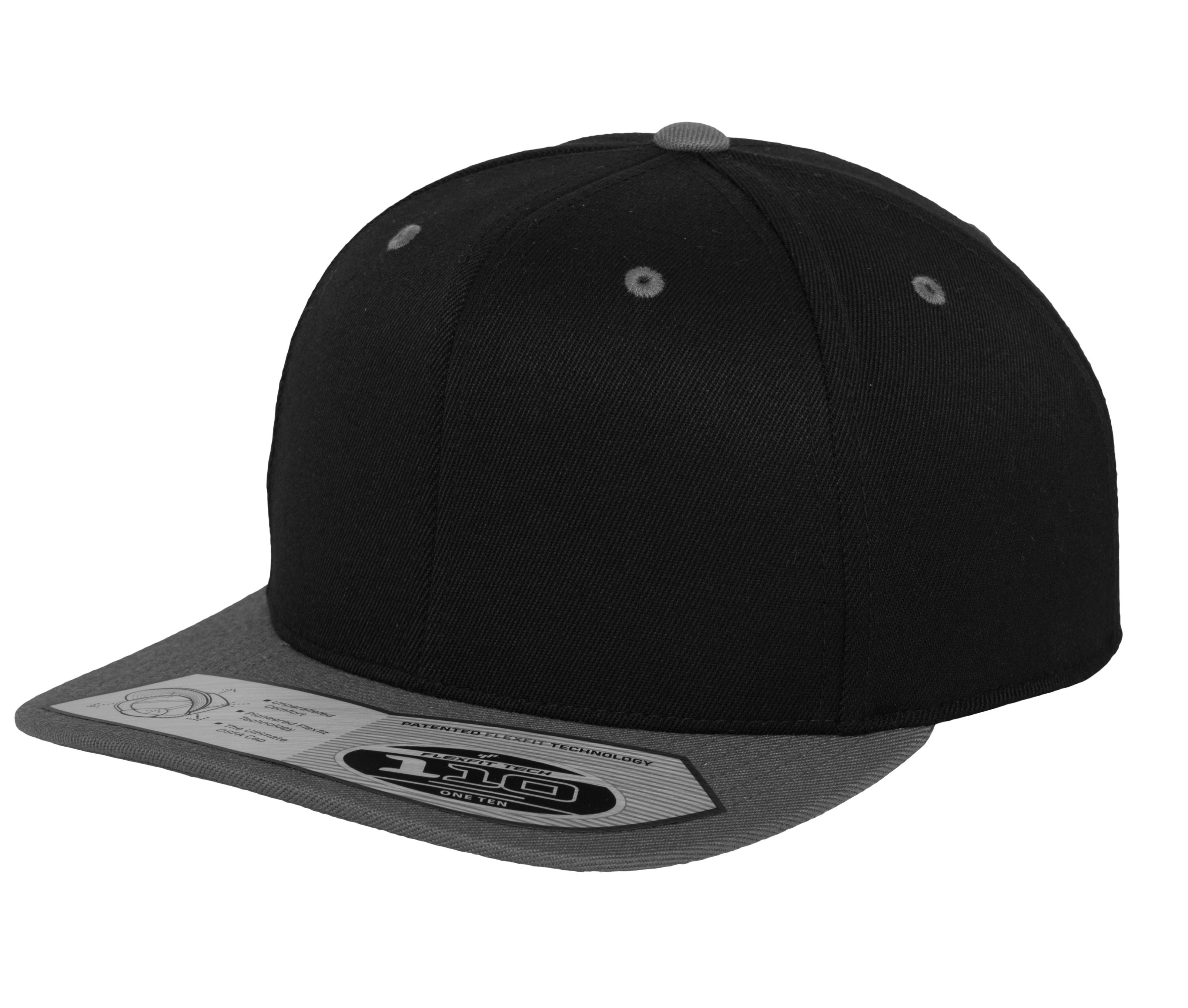Casquette Ajustée à Visière Plate - Black / Grey
