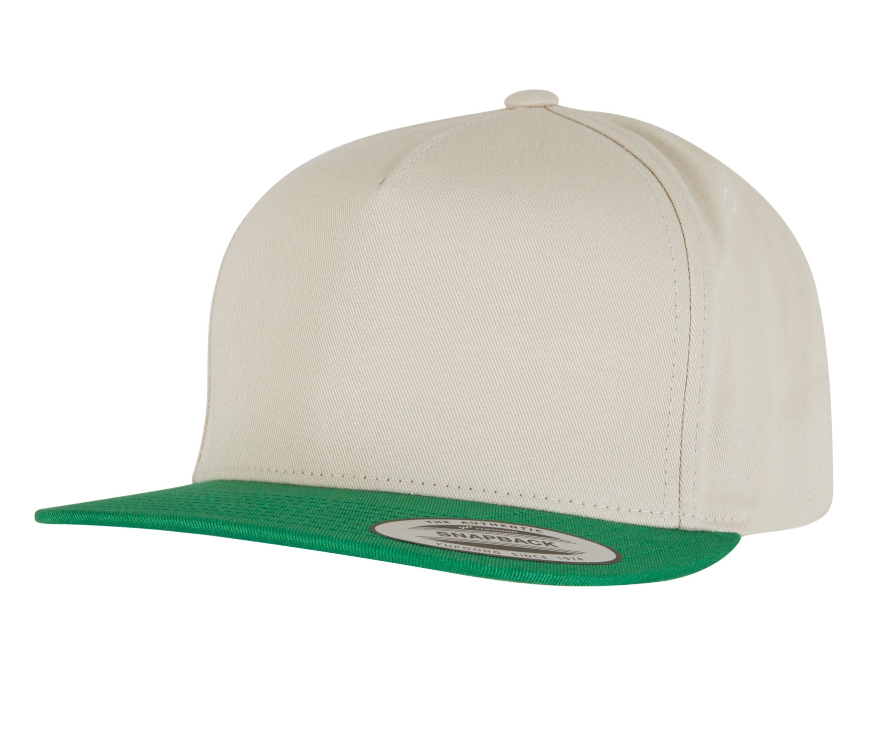 Casquette 5 Pans Snapback - Beige/green