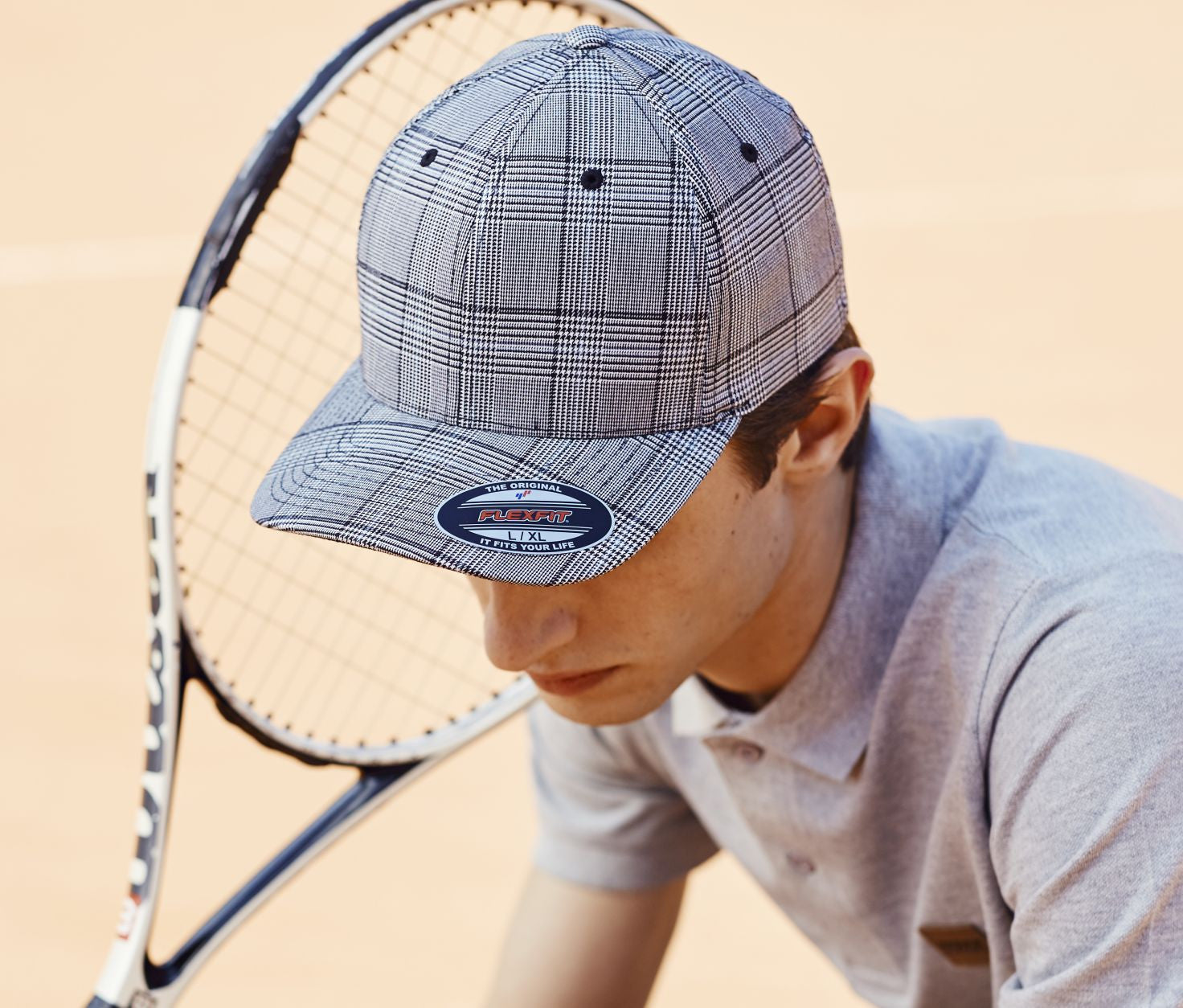 Casquette motif prince de galles