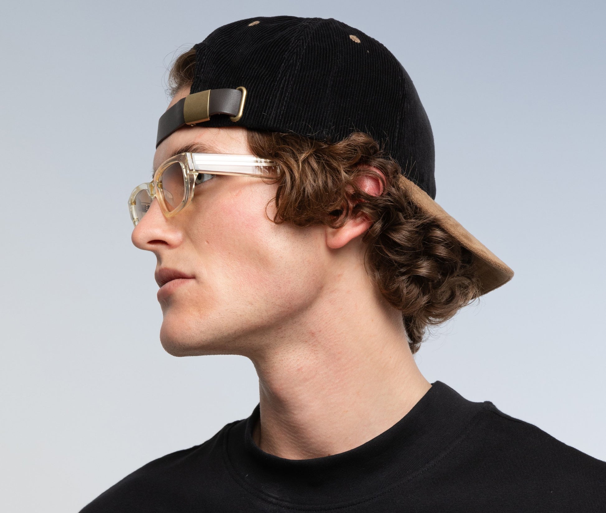 Casquette en velours côtelé et suédine