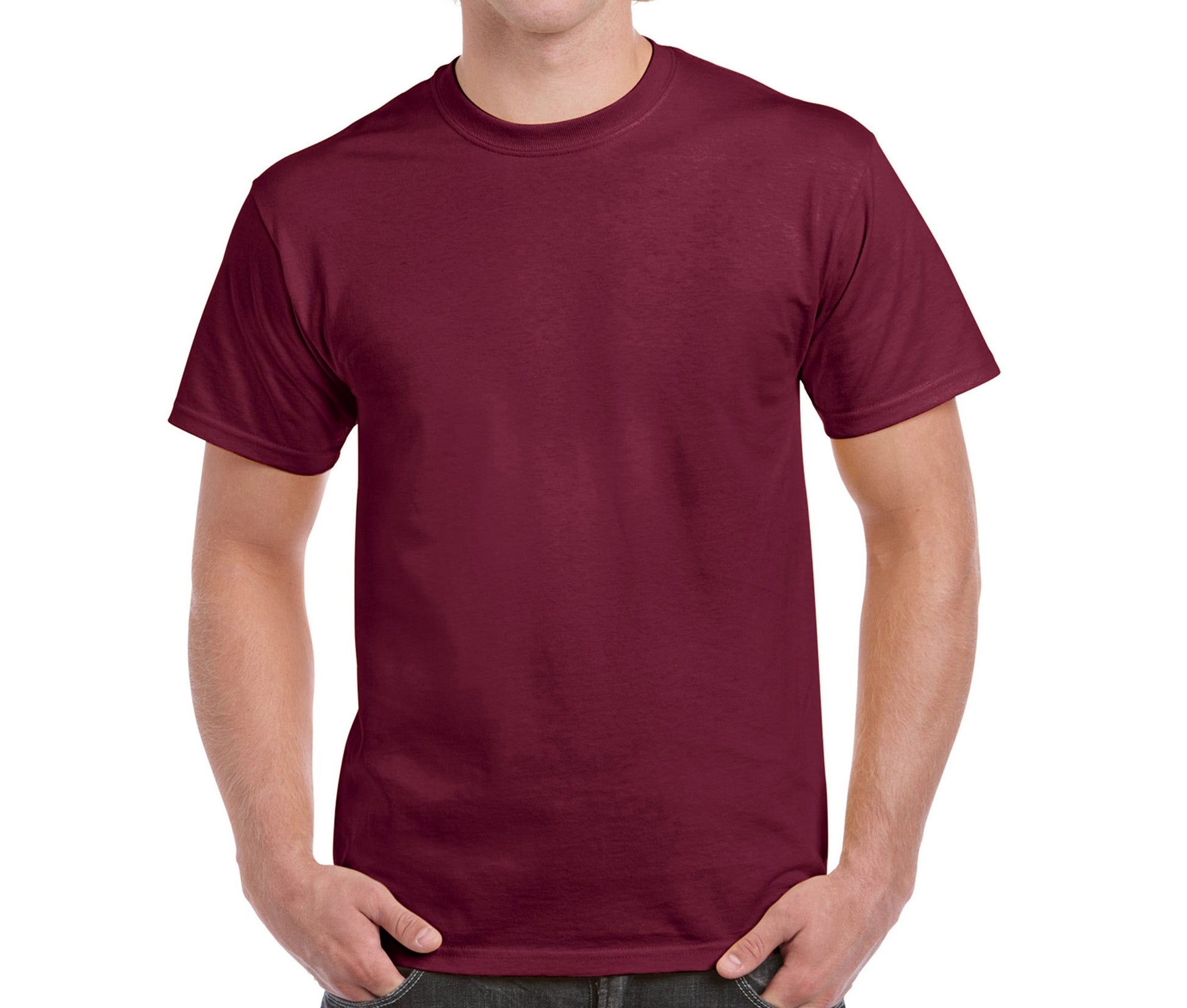 Tee-Shirt Col Rond 200 - Maroon