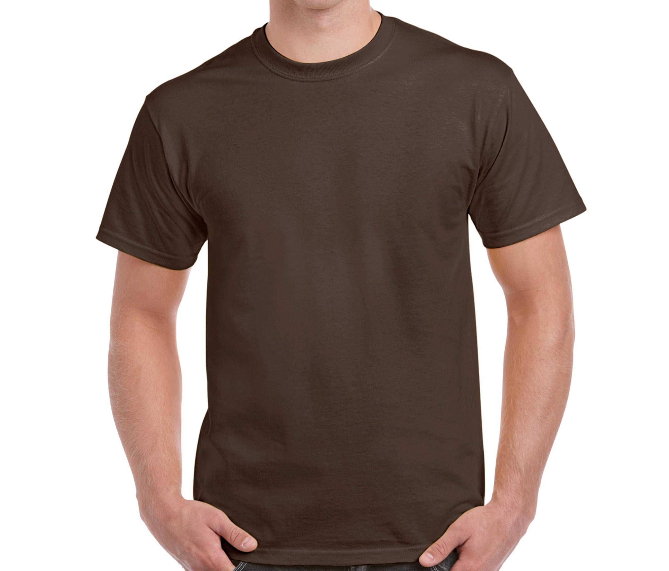 Tee-Shirt Col Rond 200 - Dark Chocolate