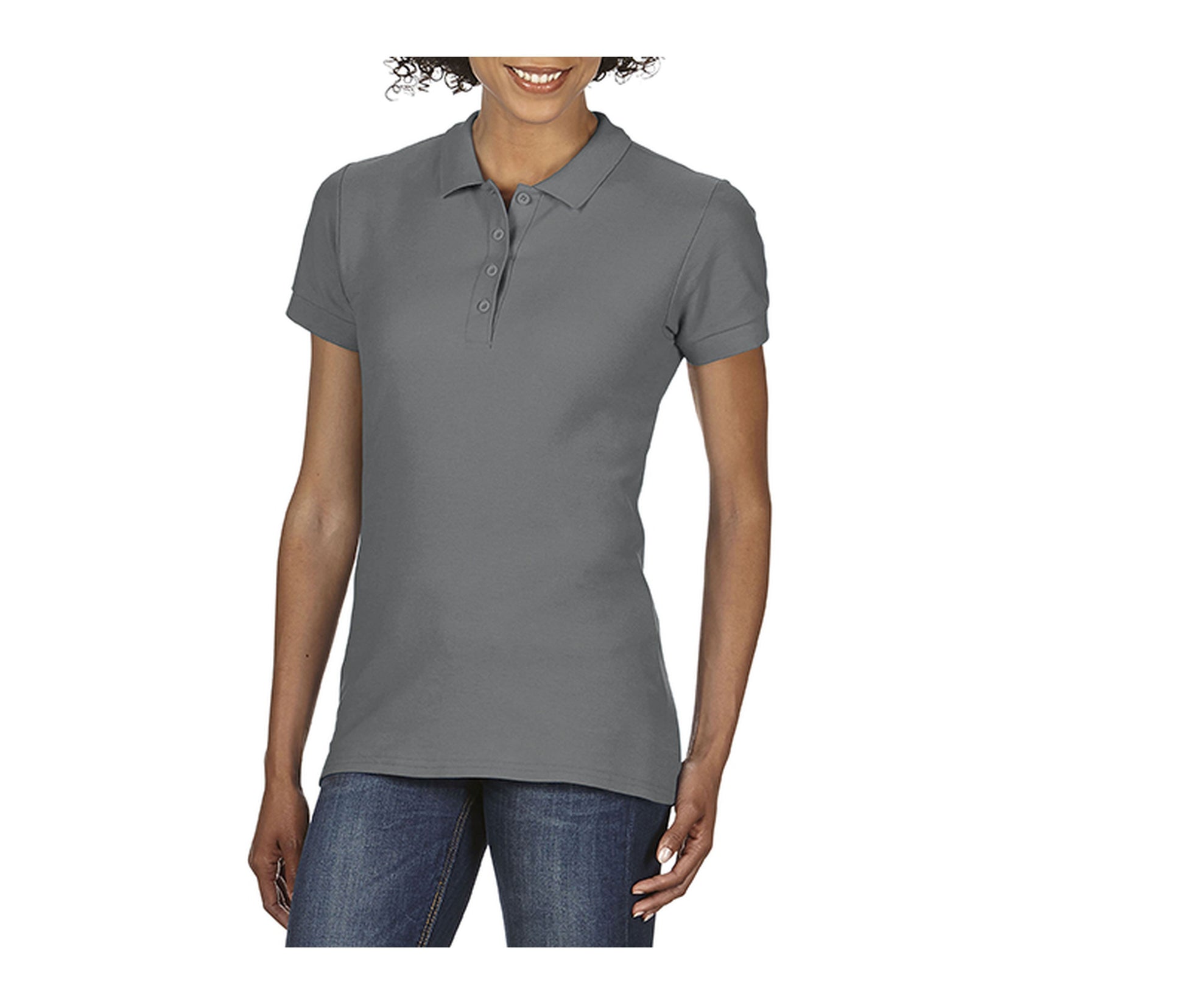 Polo Piqué Femme - Charcoal