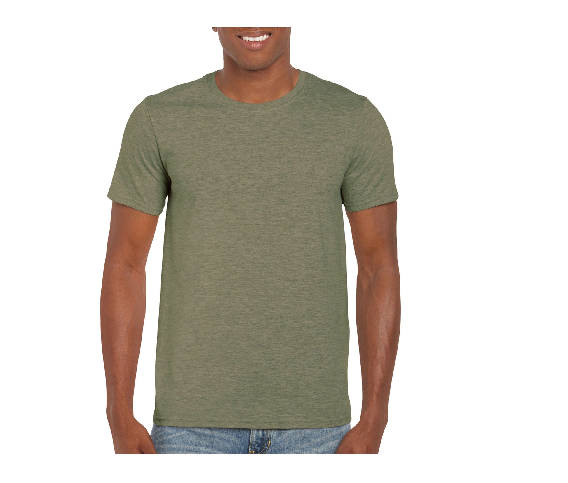 Tee-Shirt Col Rond 150 - Heather Military Green
