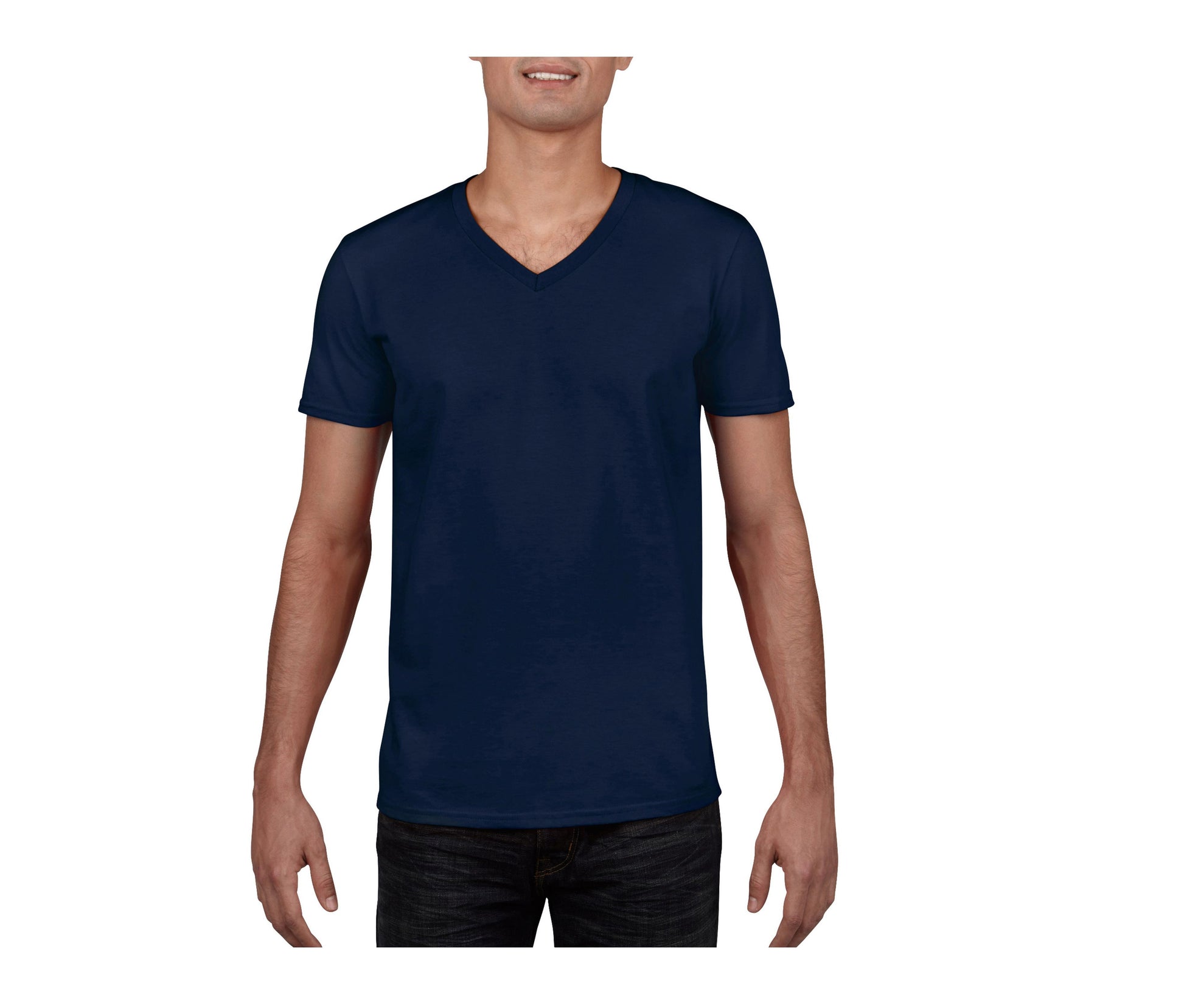 Tee-Shirt Col V Homme - Navy