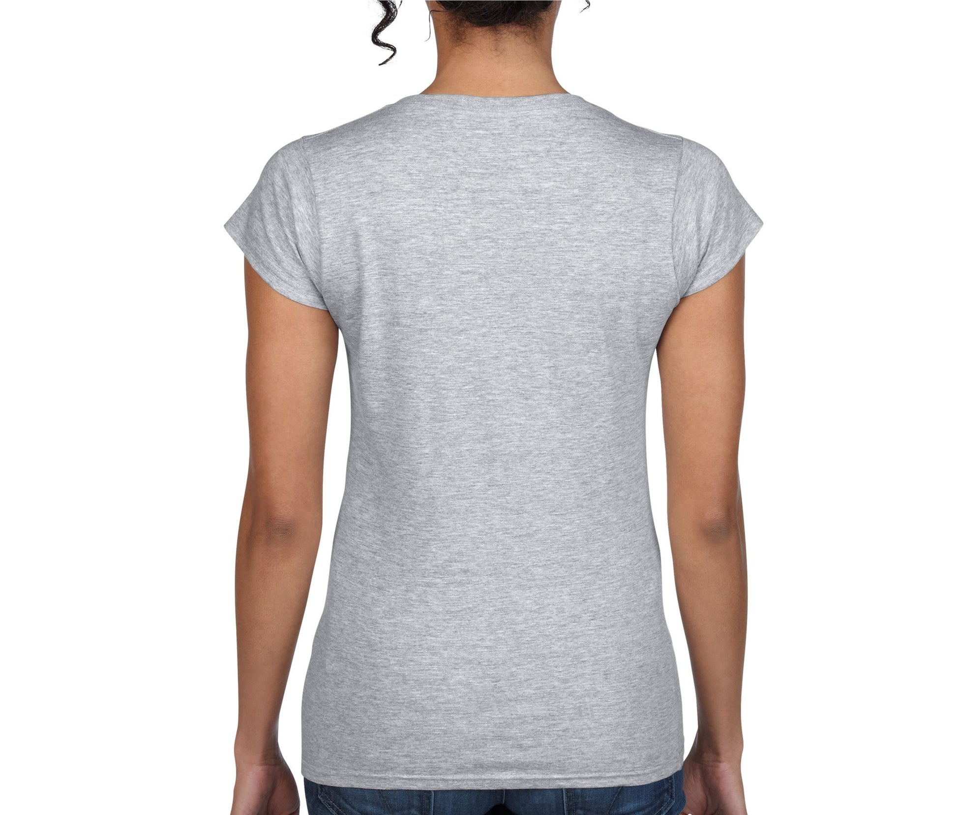 Tee-Shirt Col V Femme - Sport Grey