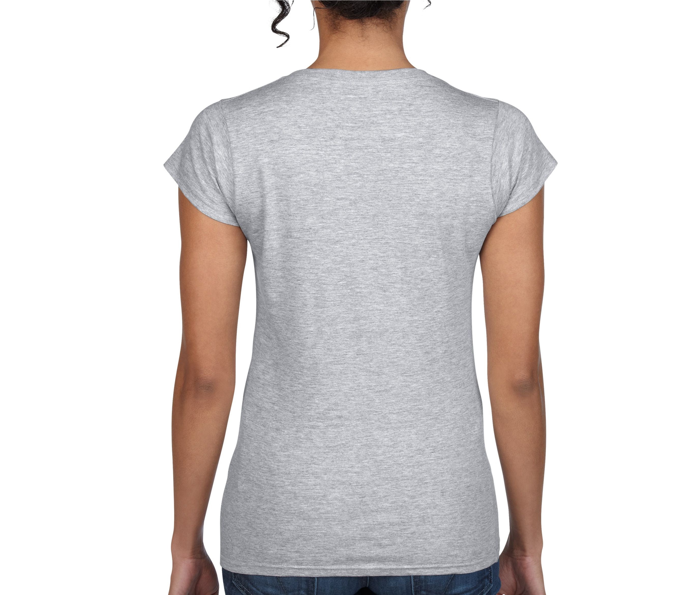 Tee-Shirt Col V Femme - Sport Grey