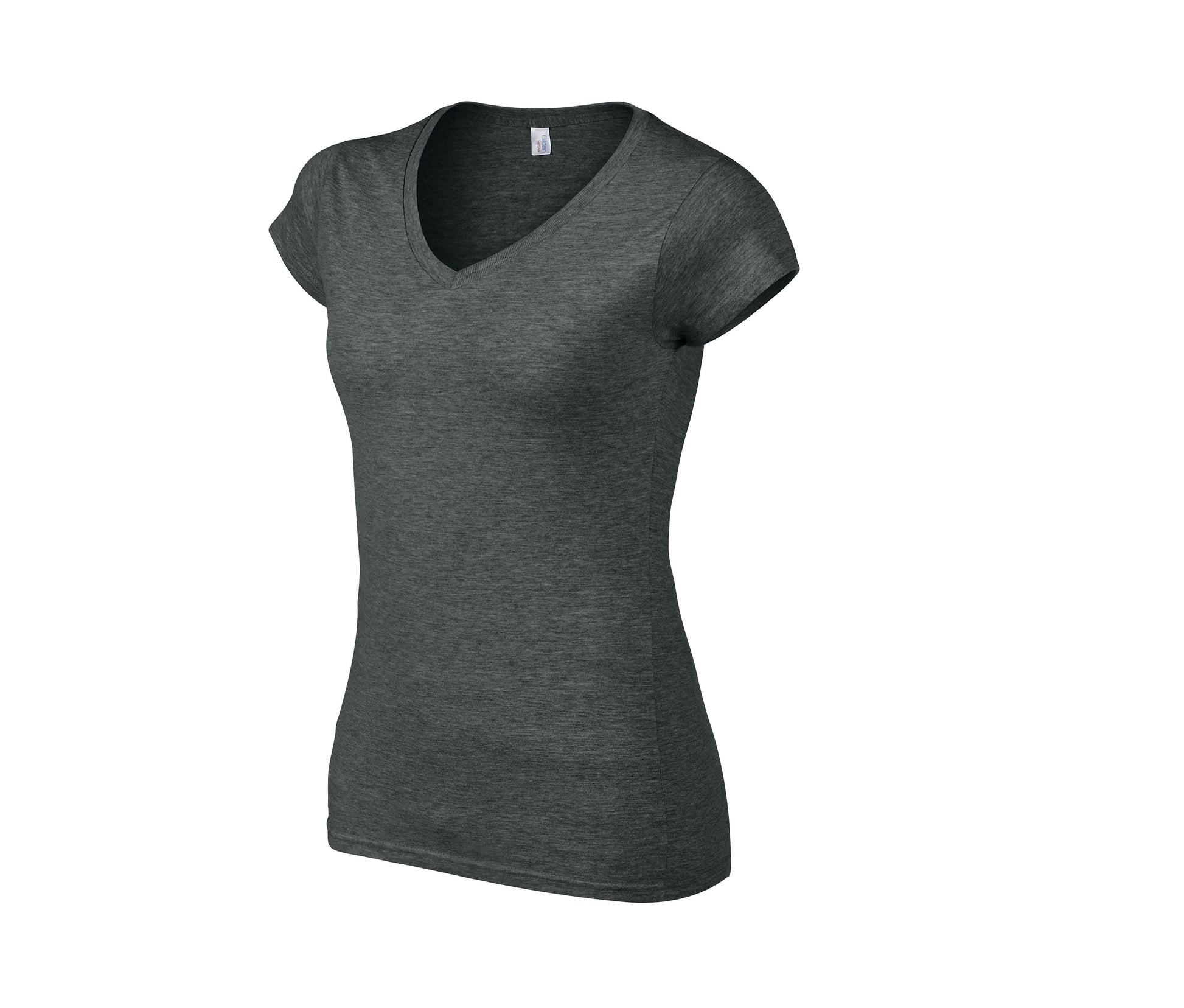 Tee-Shirt Col V Femme - Dark Heather