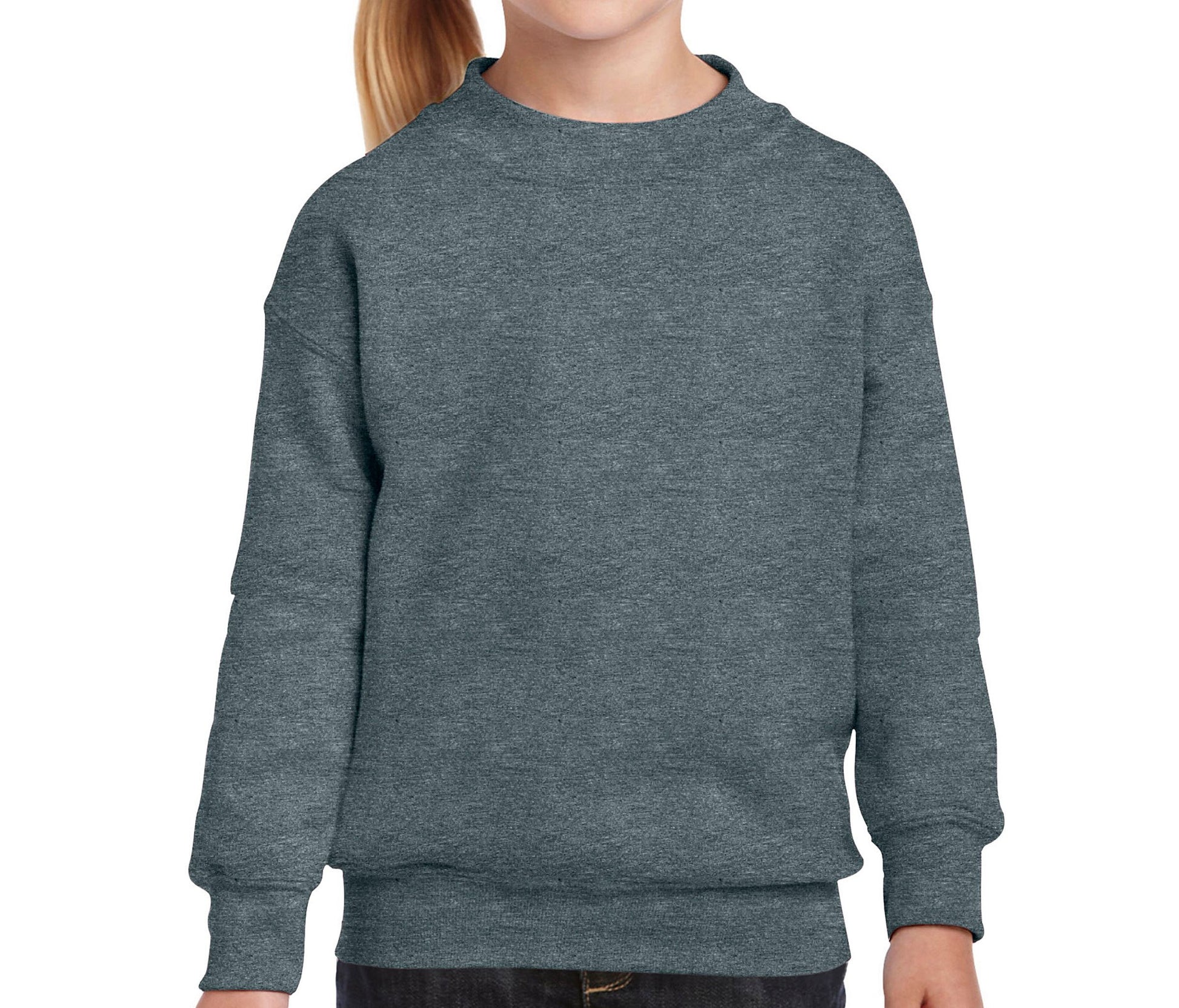 Sweat Manches Droites Enfant - Dark Heather