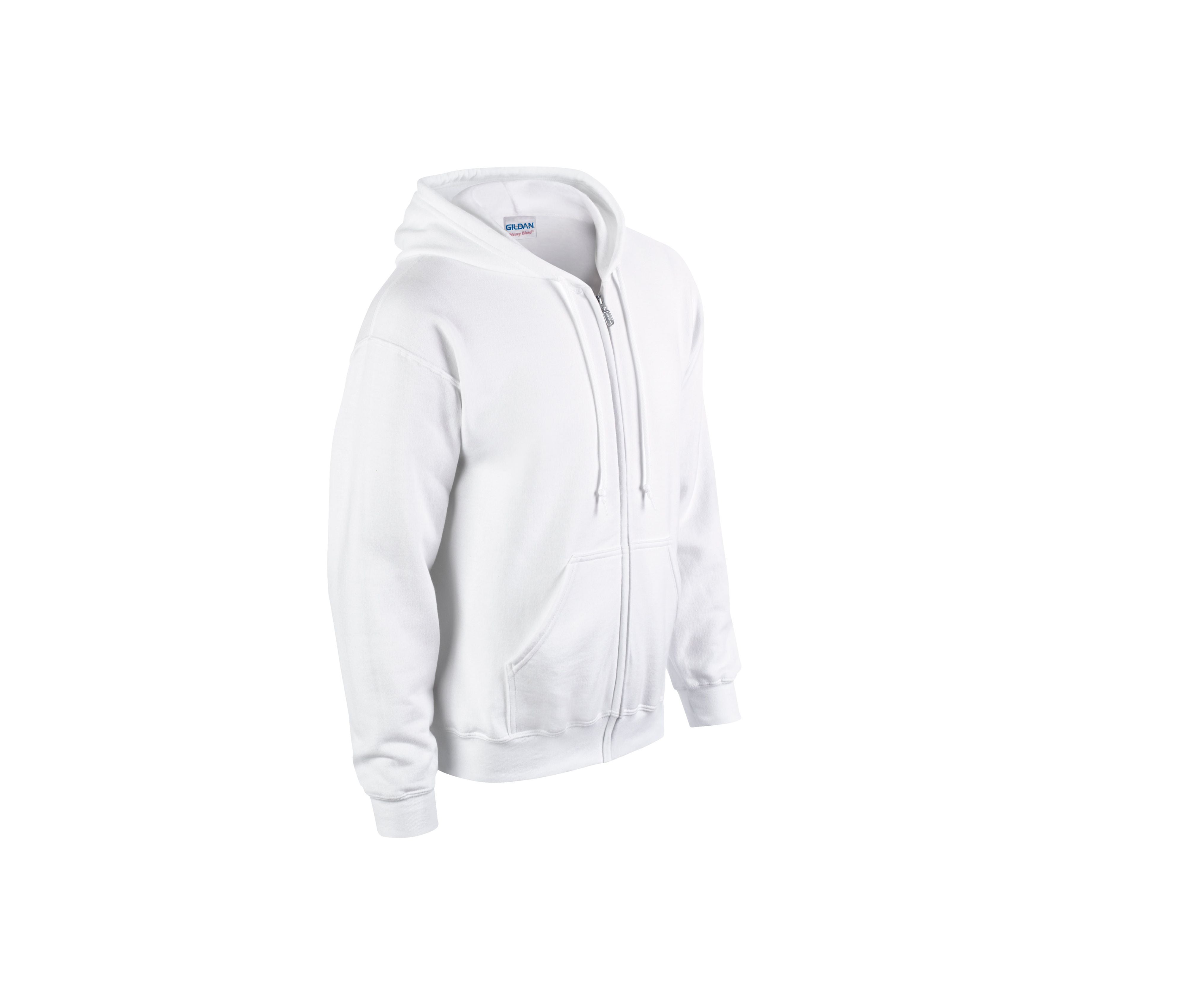 Sweat Capuche Grand Zip - White