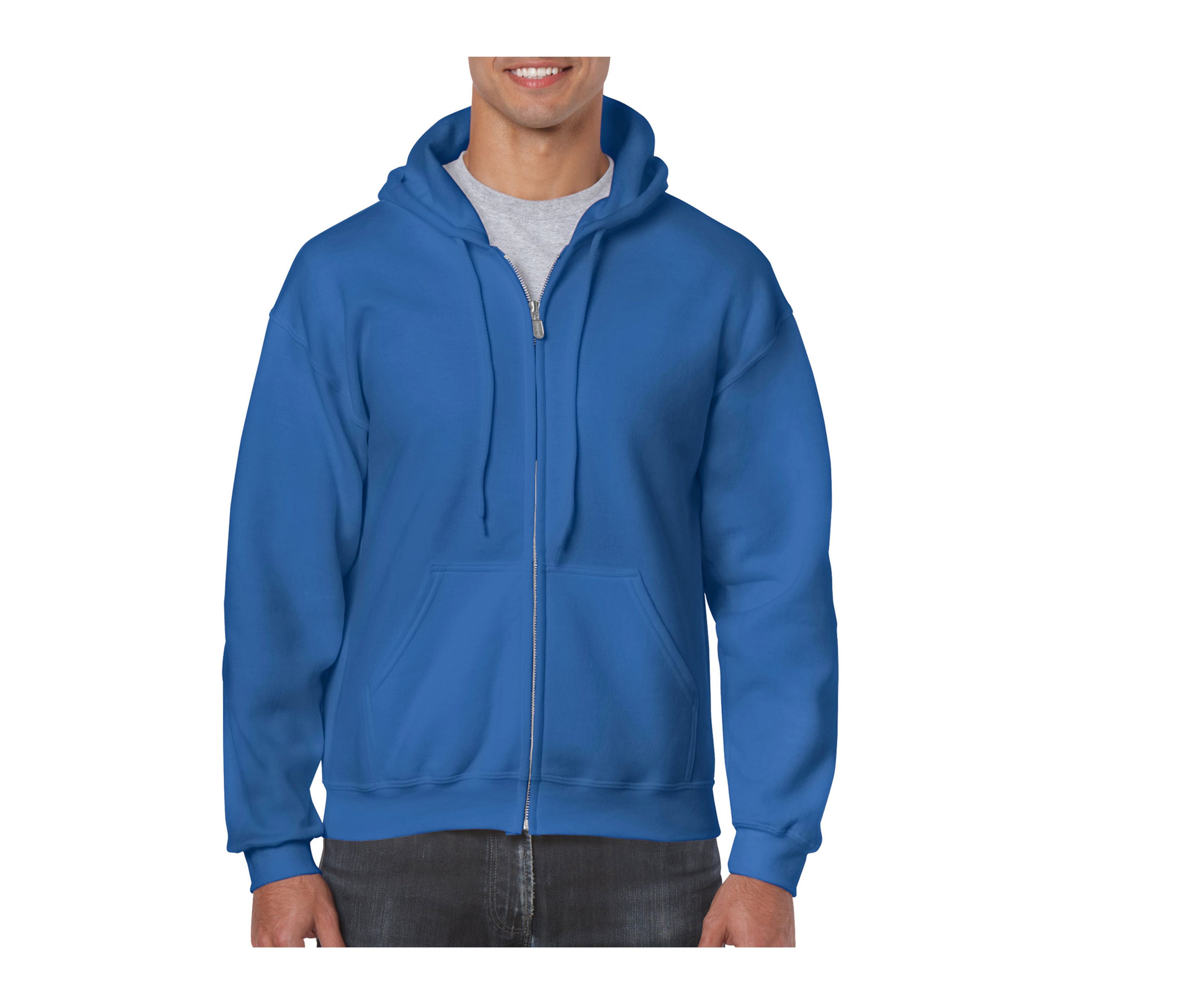 Sweat Capuche Grand Zip - Royal