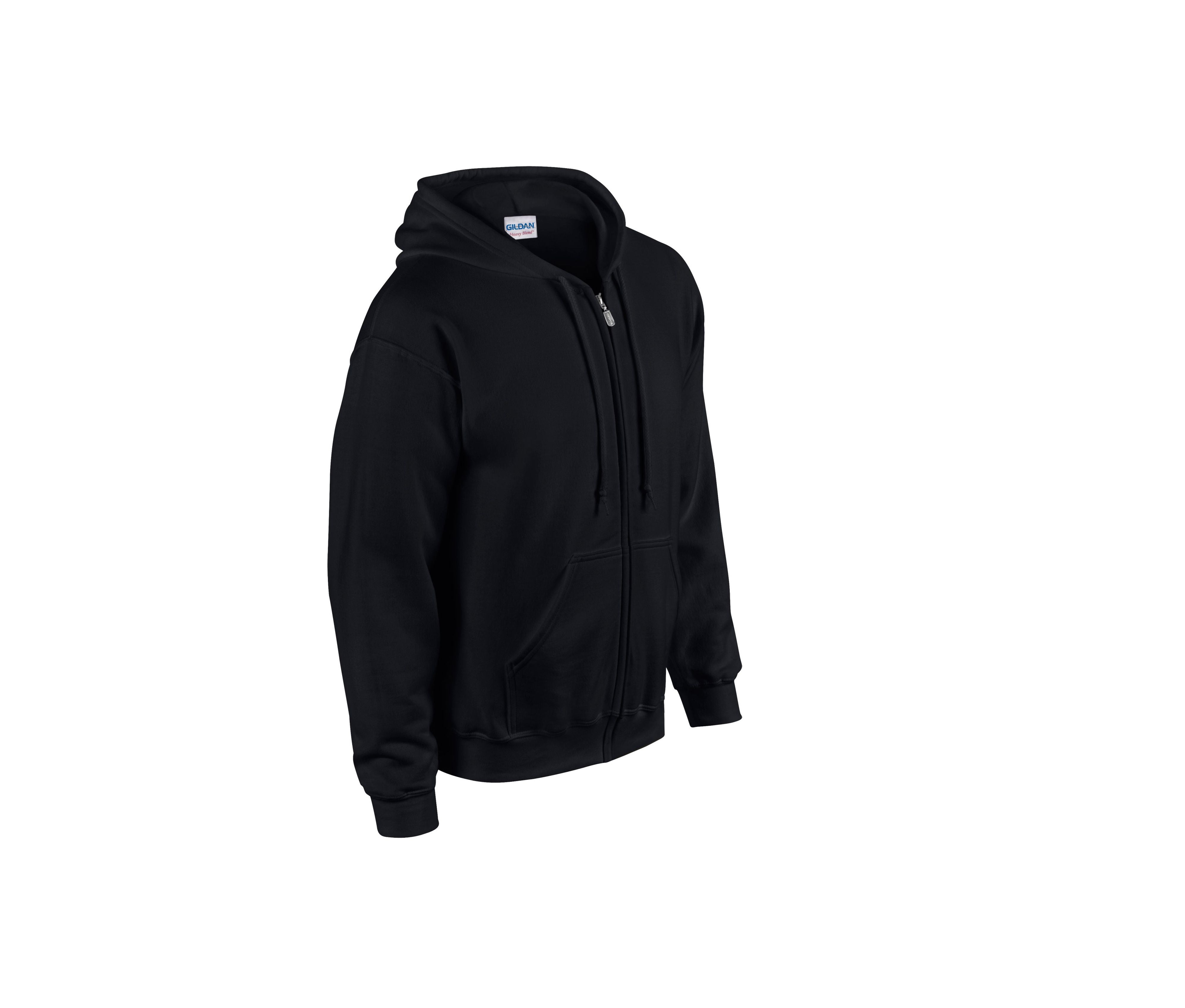 Sweat Capuche Grand Zip - Black