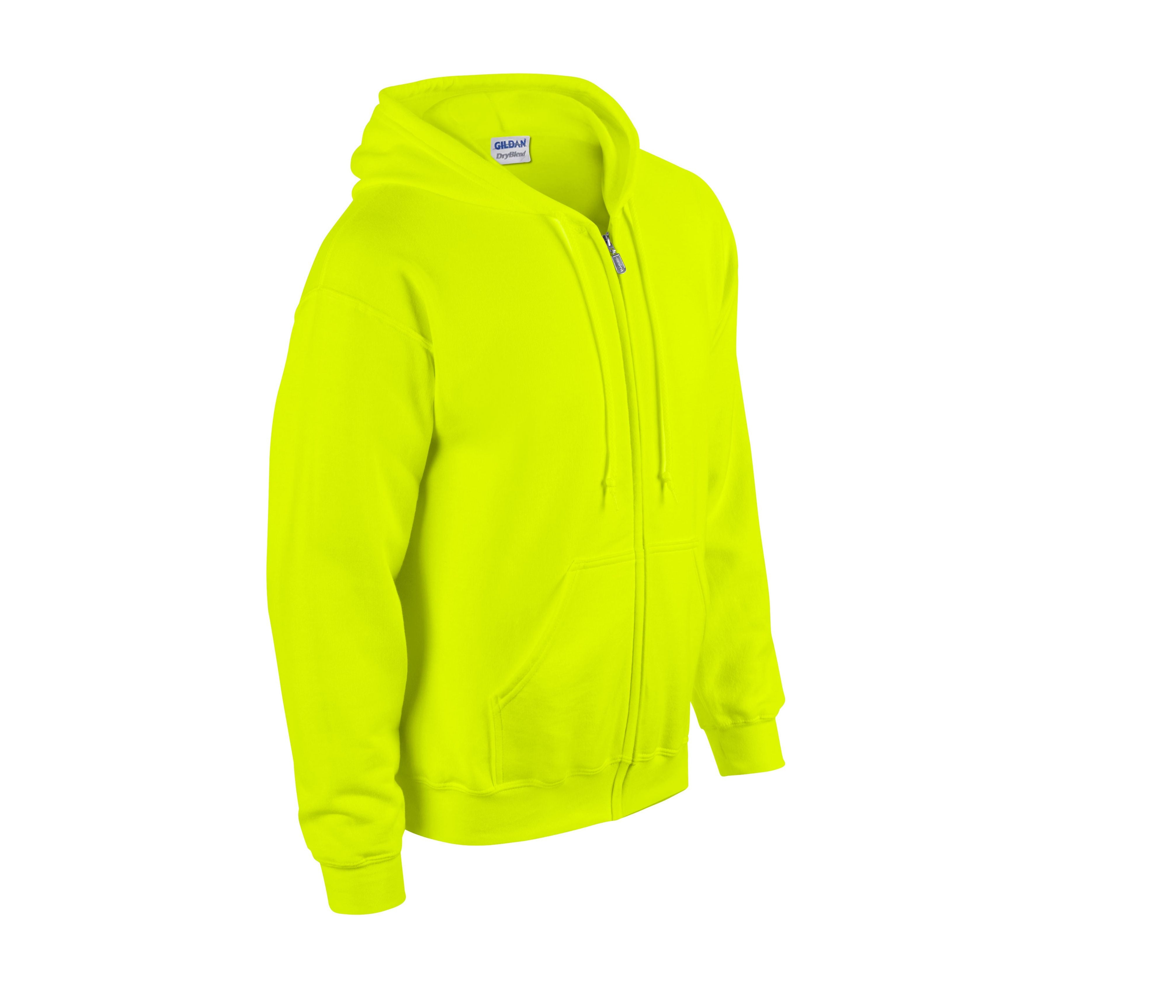 Sweat Capuche Grand Zip - Fluorescent Yellow