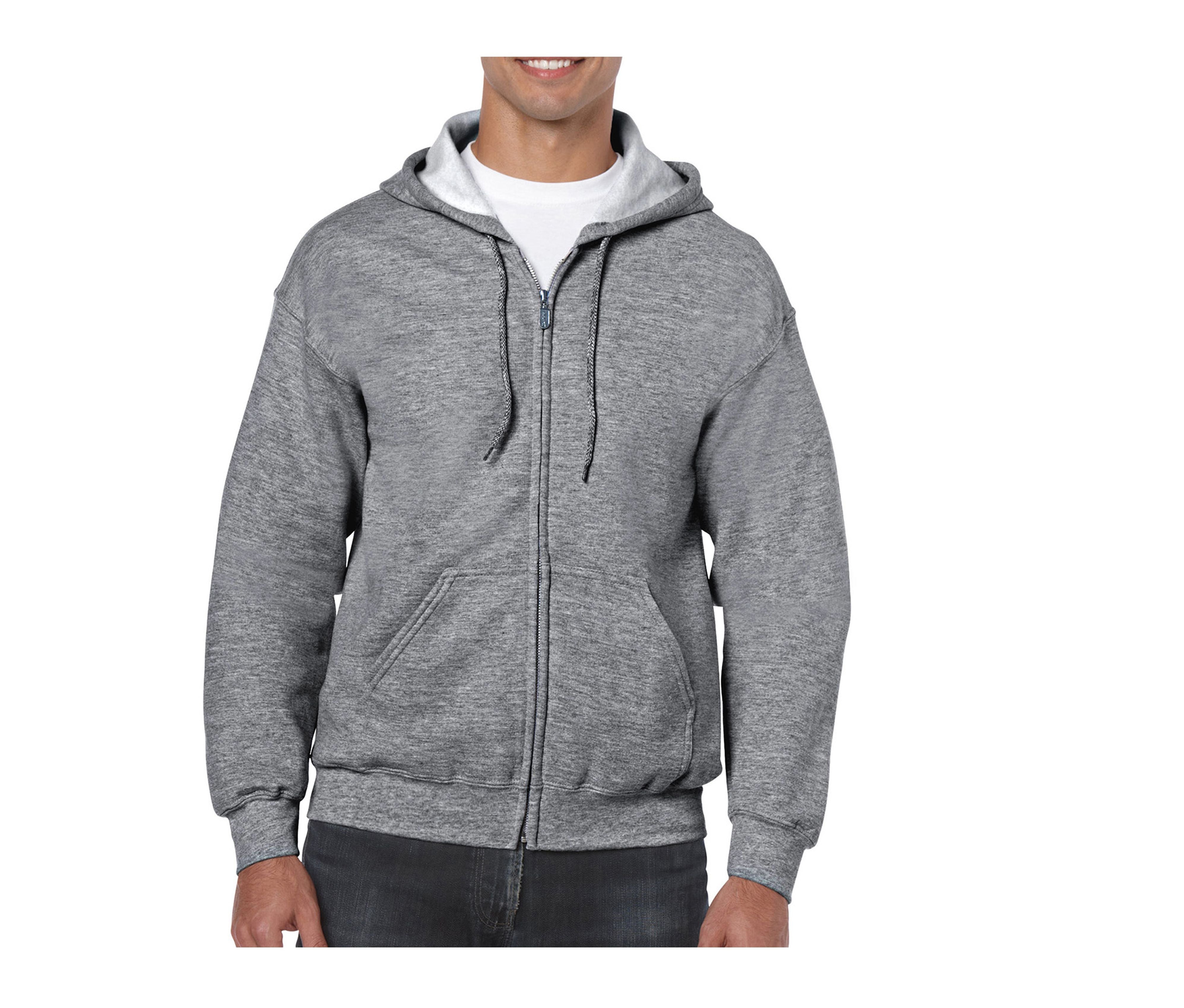 Sweat Capuche Grand Zip - Graphite Heather