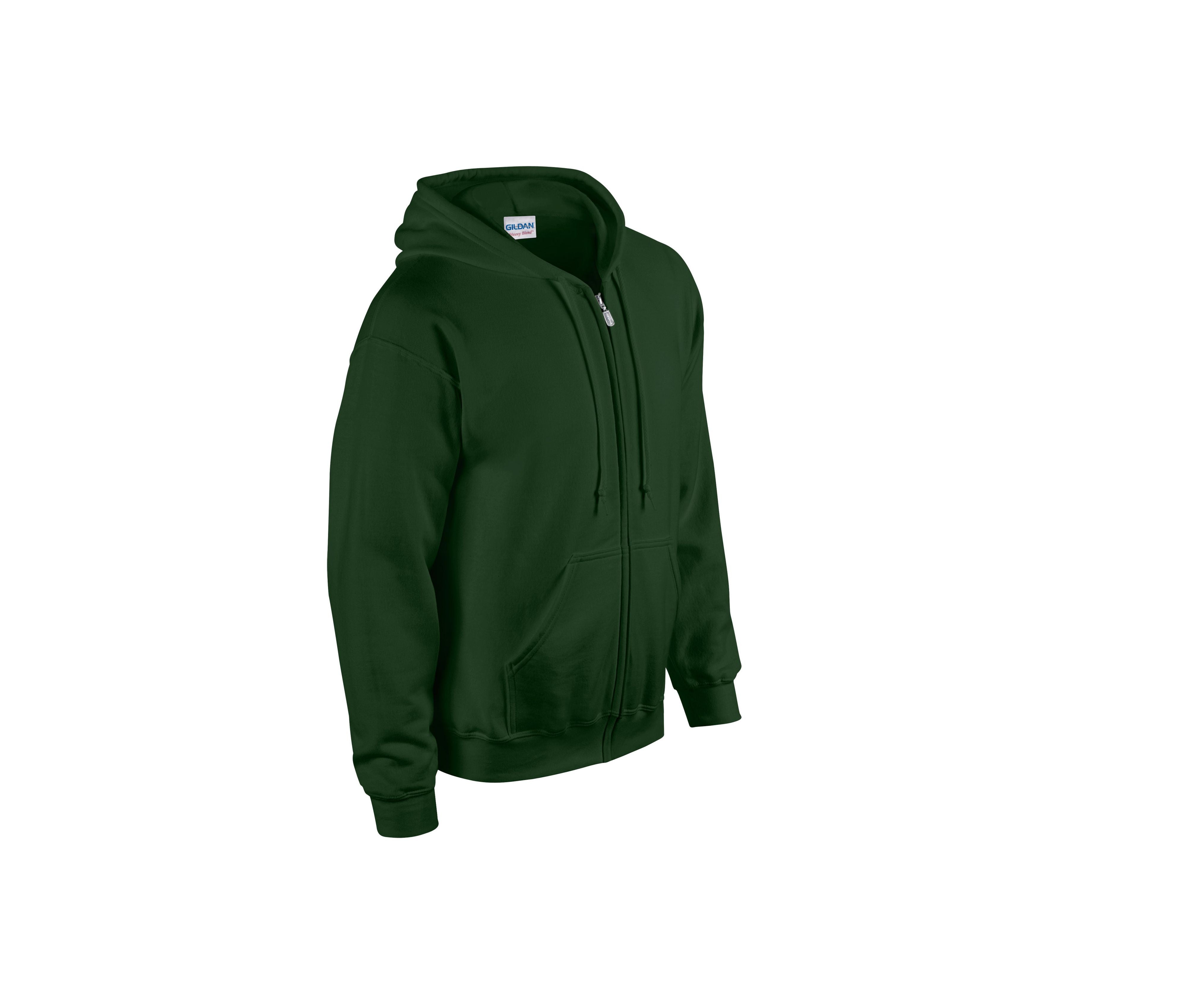Sweat Capuche Grand Zip - Forest Green