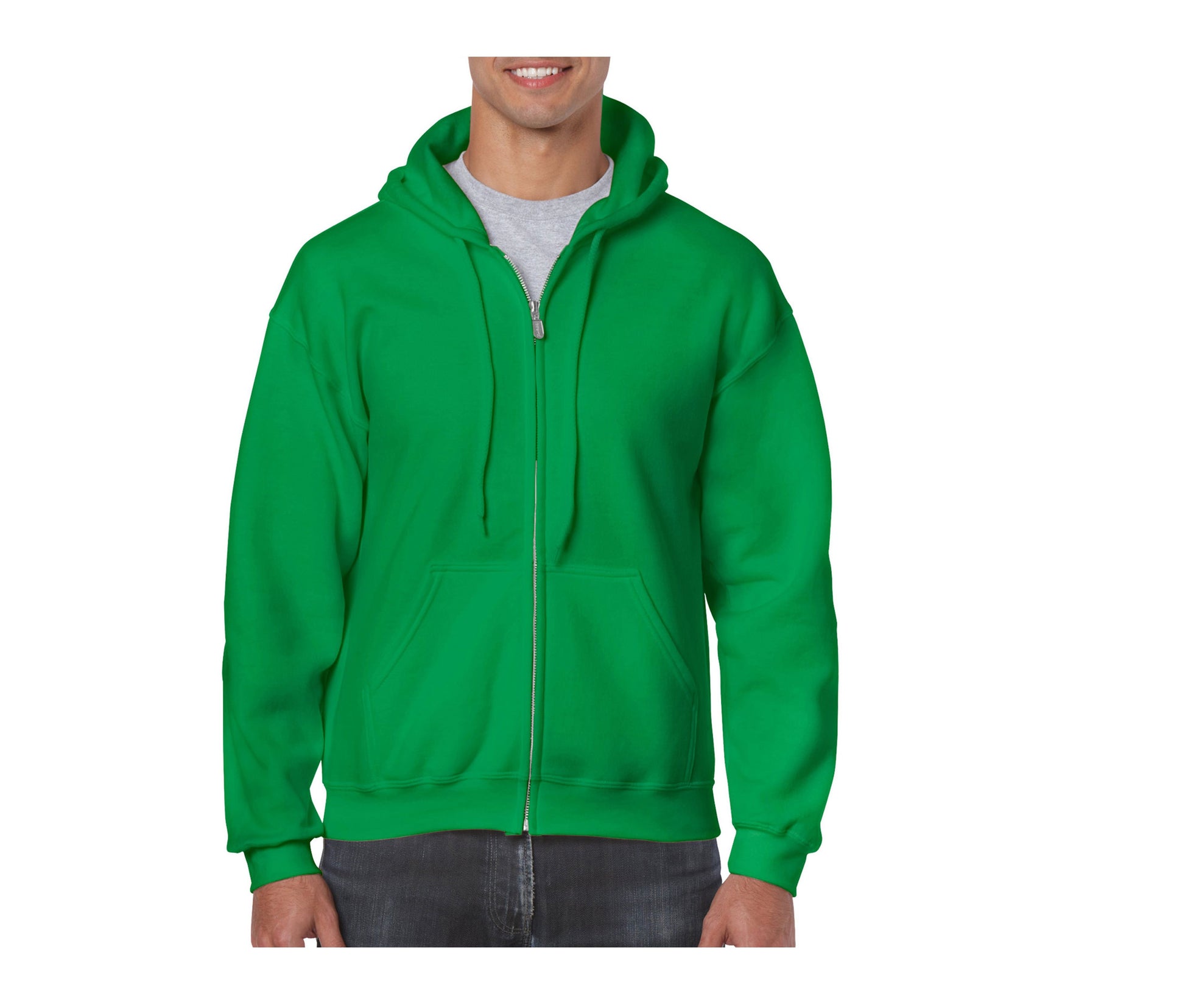 Sweat Capuche Grand Zip - Irish Green