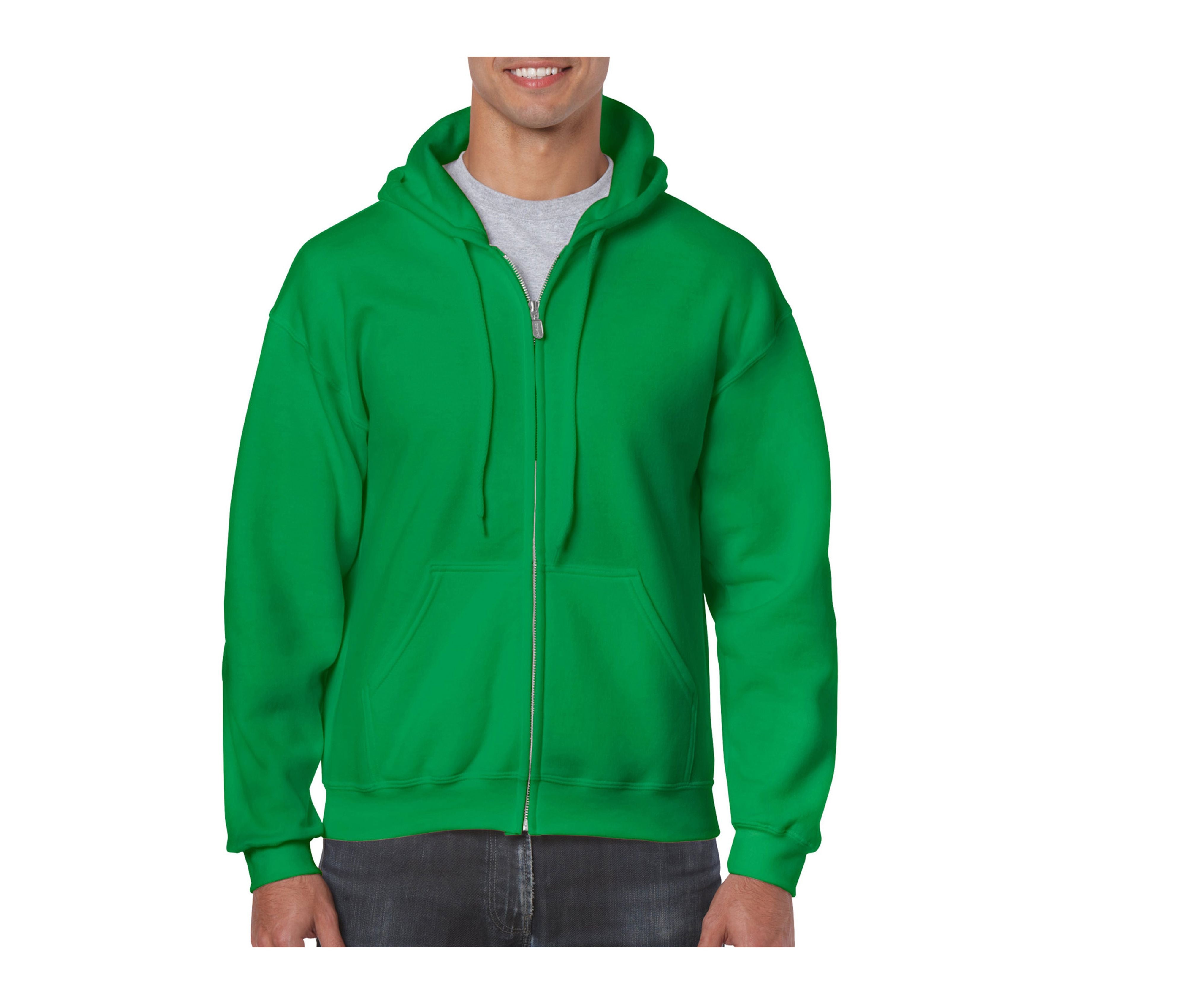 Sweat Capuche Grand Zip - Irish Green