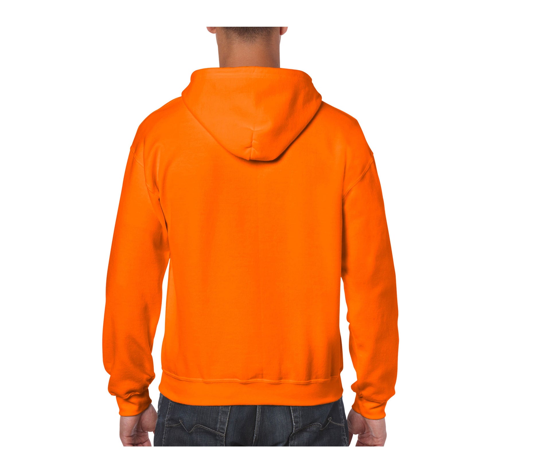 Sweat Capuche Grand Zip - Safety Orange