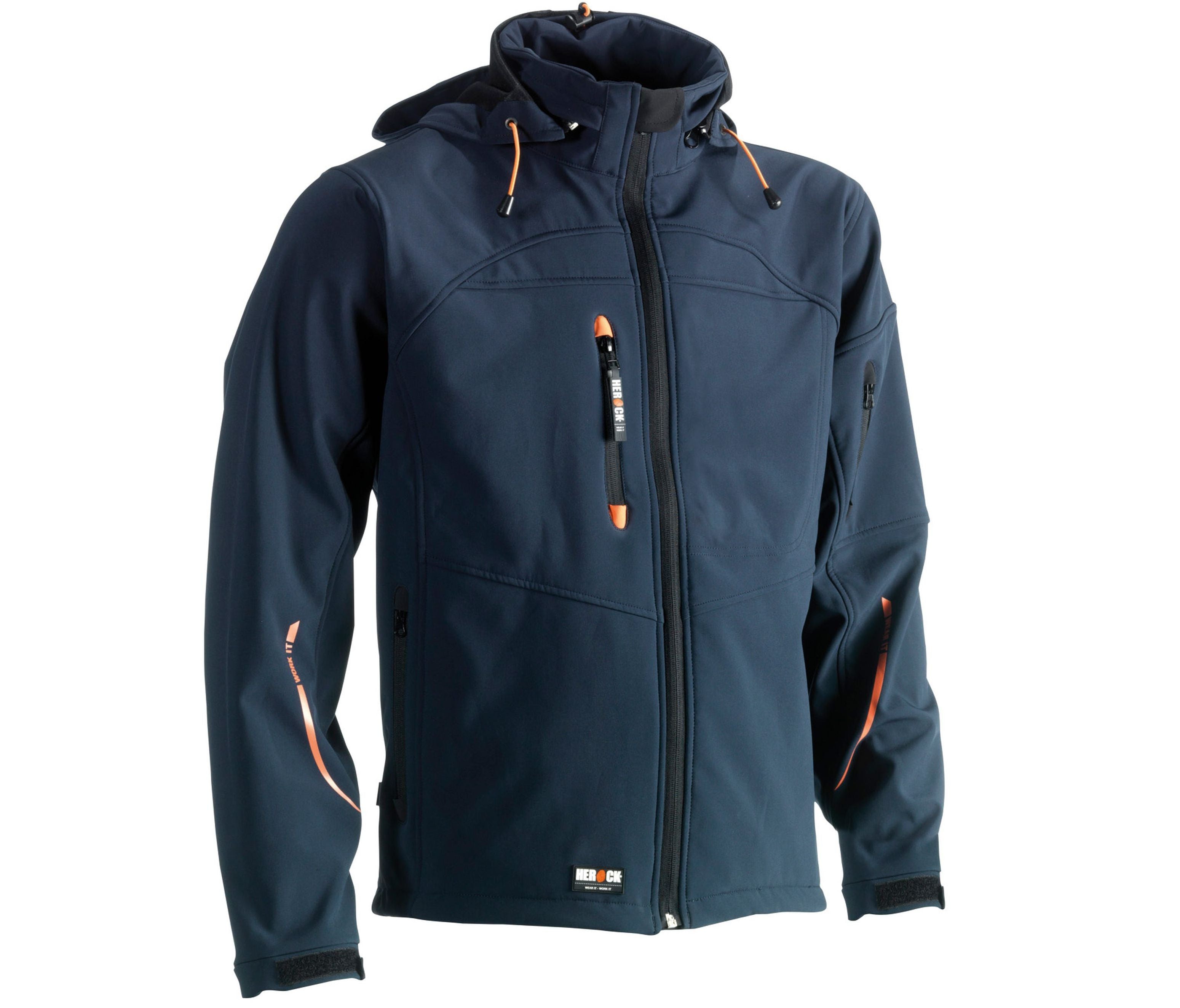 Veste Softshell 3 Couches à Capuche - Navy