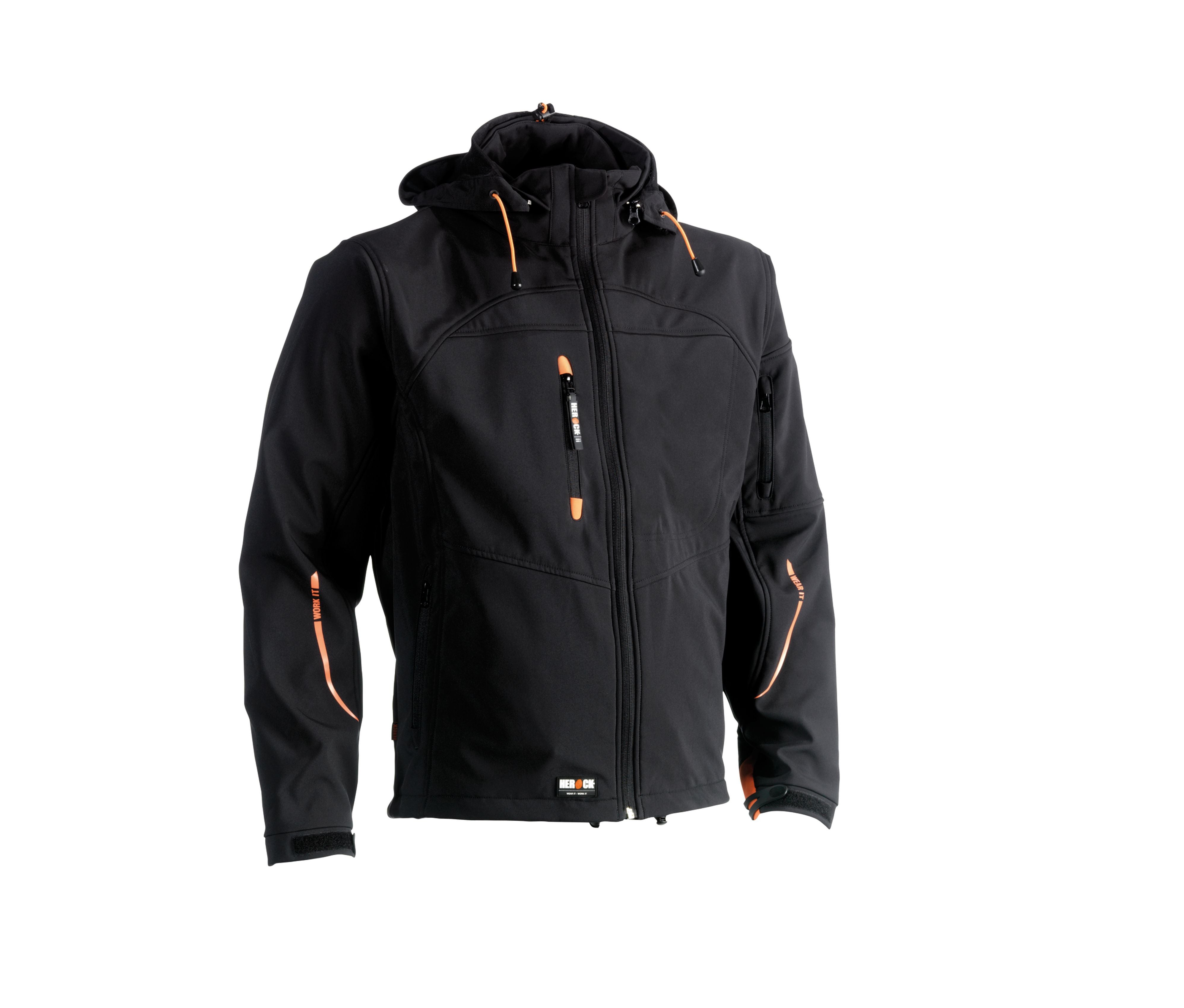 Veste Softshell 3 Couches à Capuche - Black