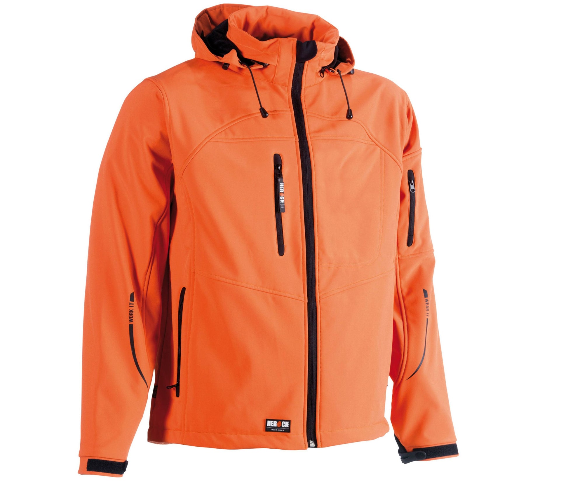 Veste Softshell 3 Couches à Capuche - Orange