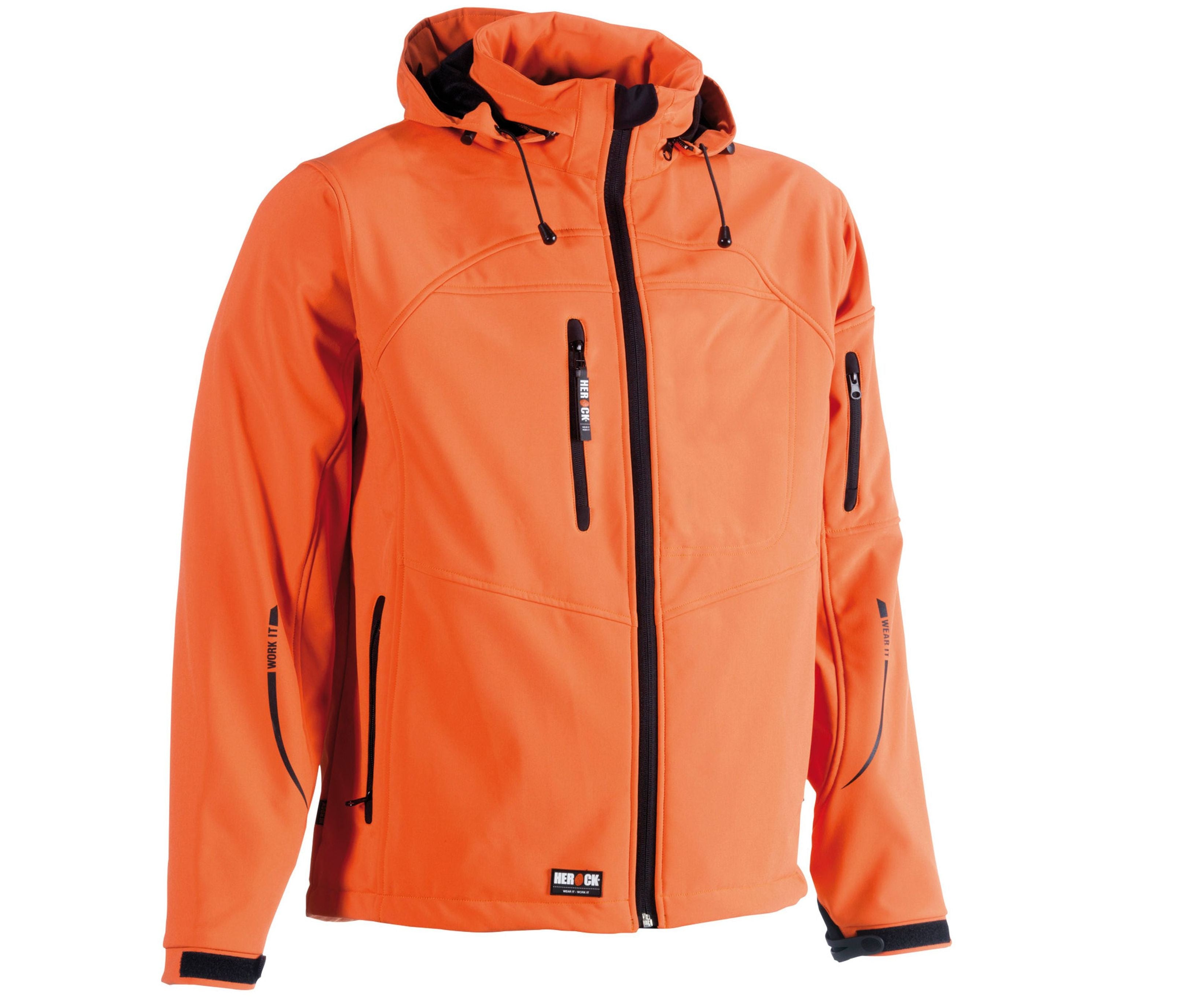 Veste Softshell 3 Couches à Capuche - Orange
