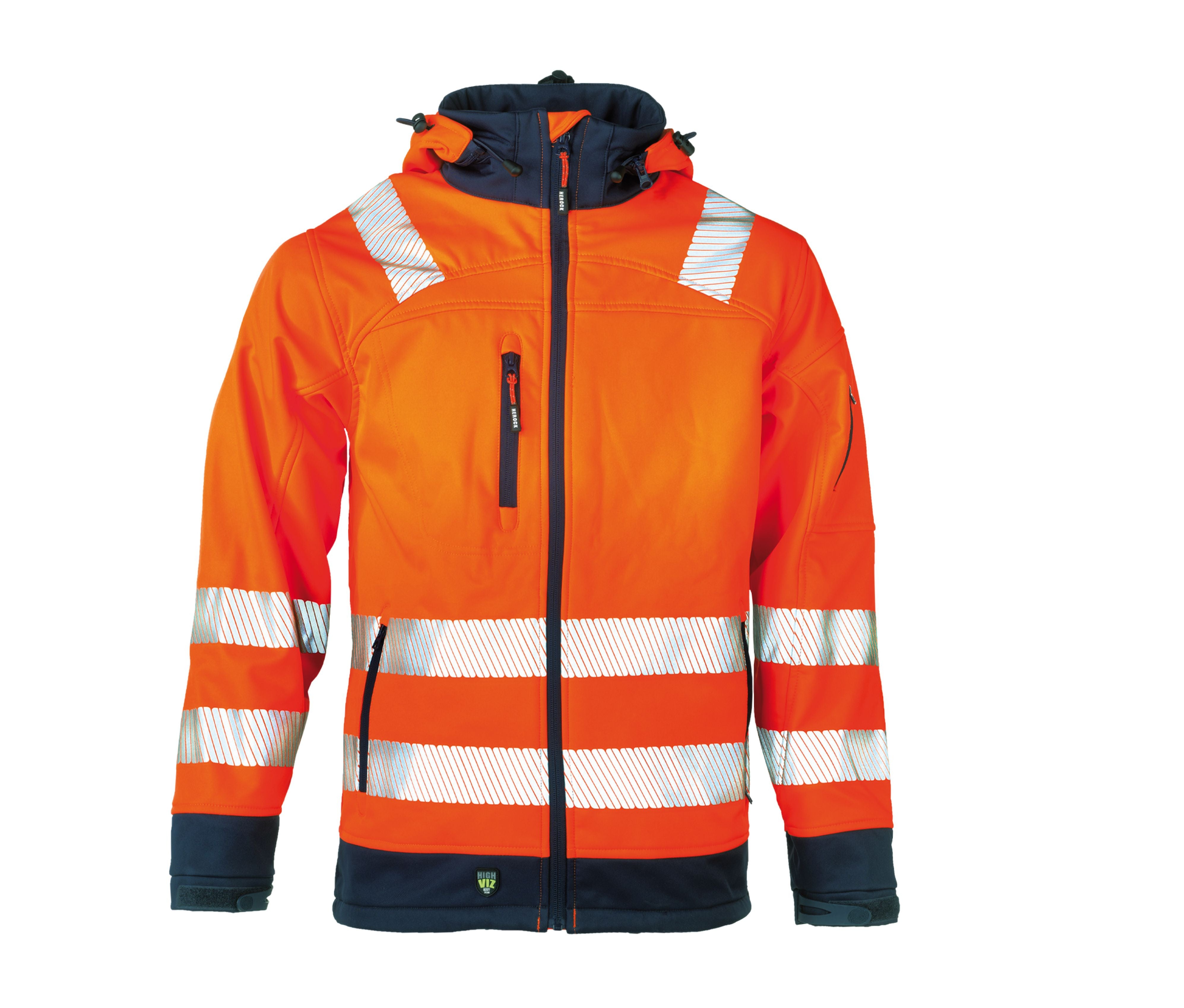 Veste Softshell Haute Visibilité Gregor - Fluorescent Orange/navy