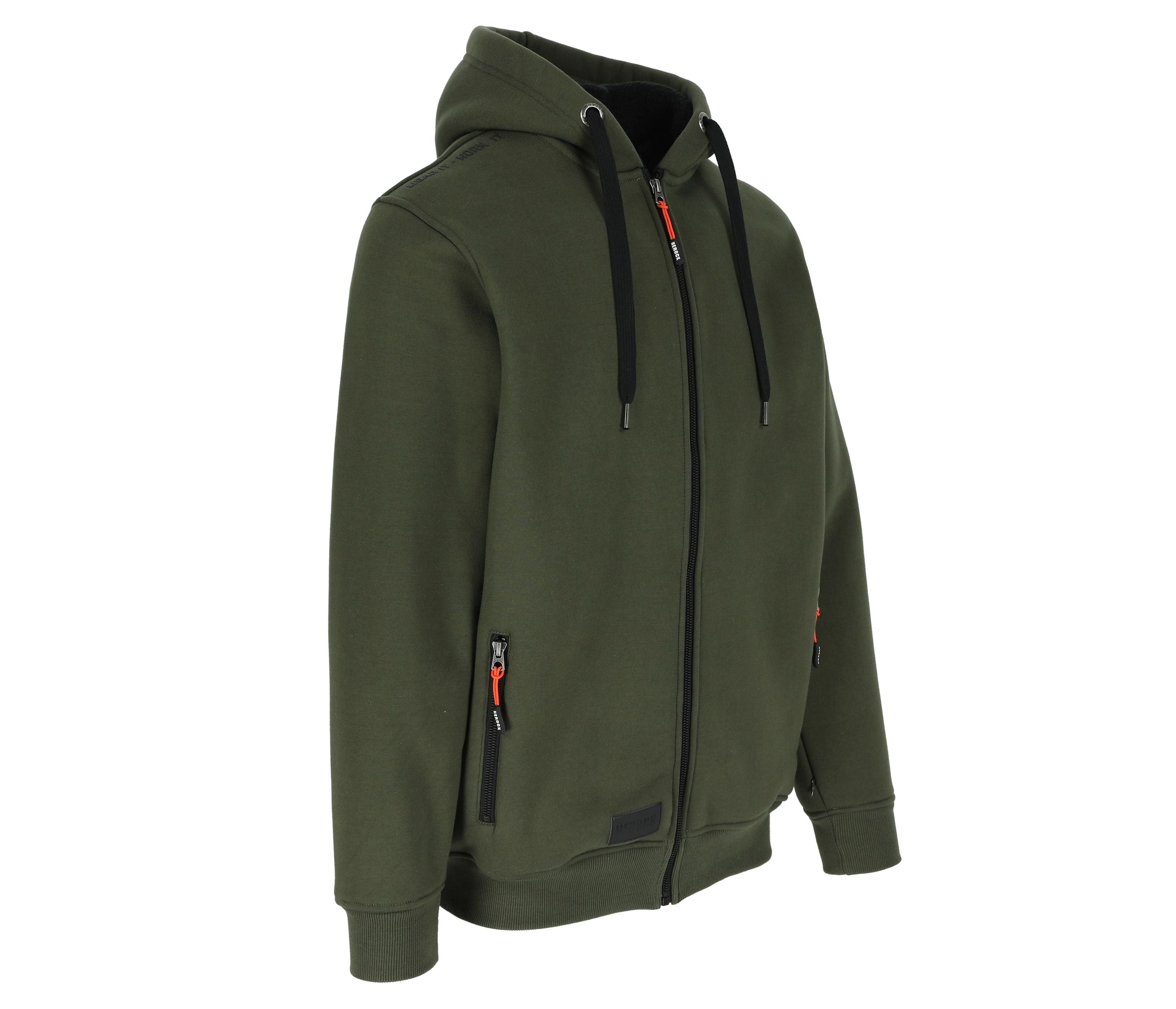 Sweat Zippé à Capuche Déperlant - Khaki