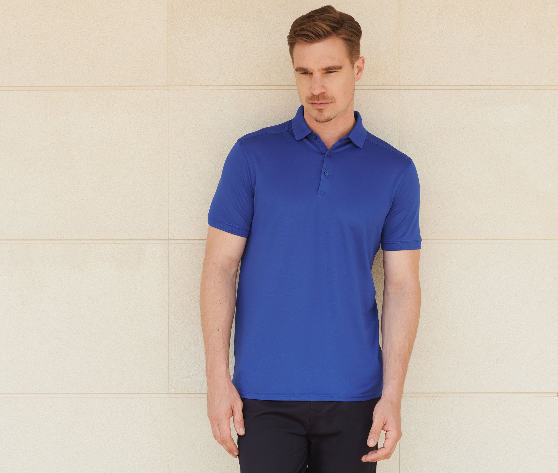 Polo homme en polyester stretch