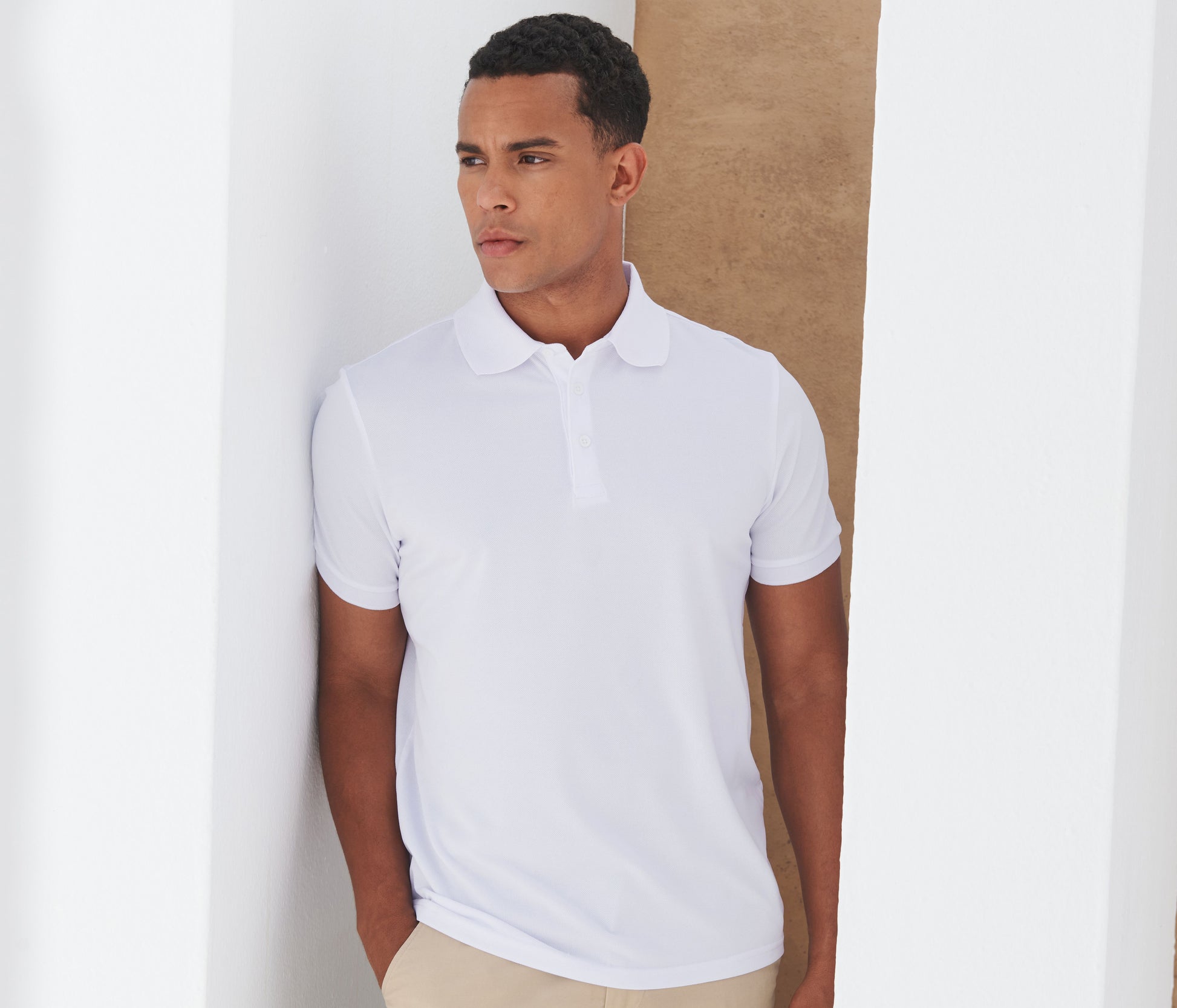 Polo homme en polyester recyclé