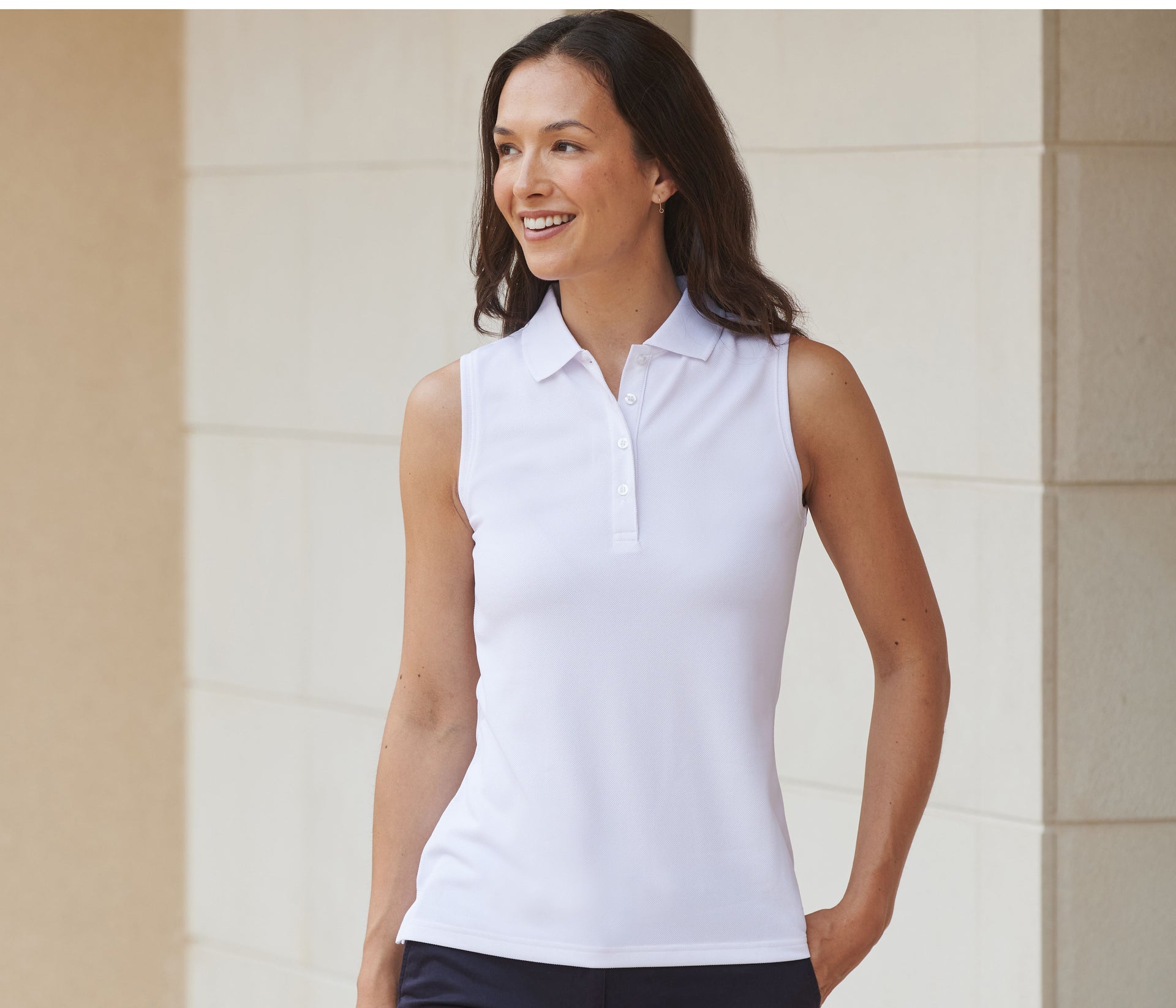Polo femme sans manches