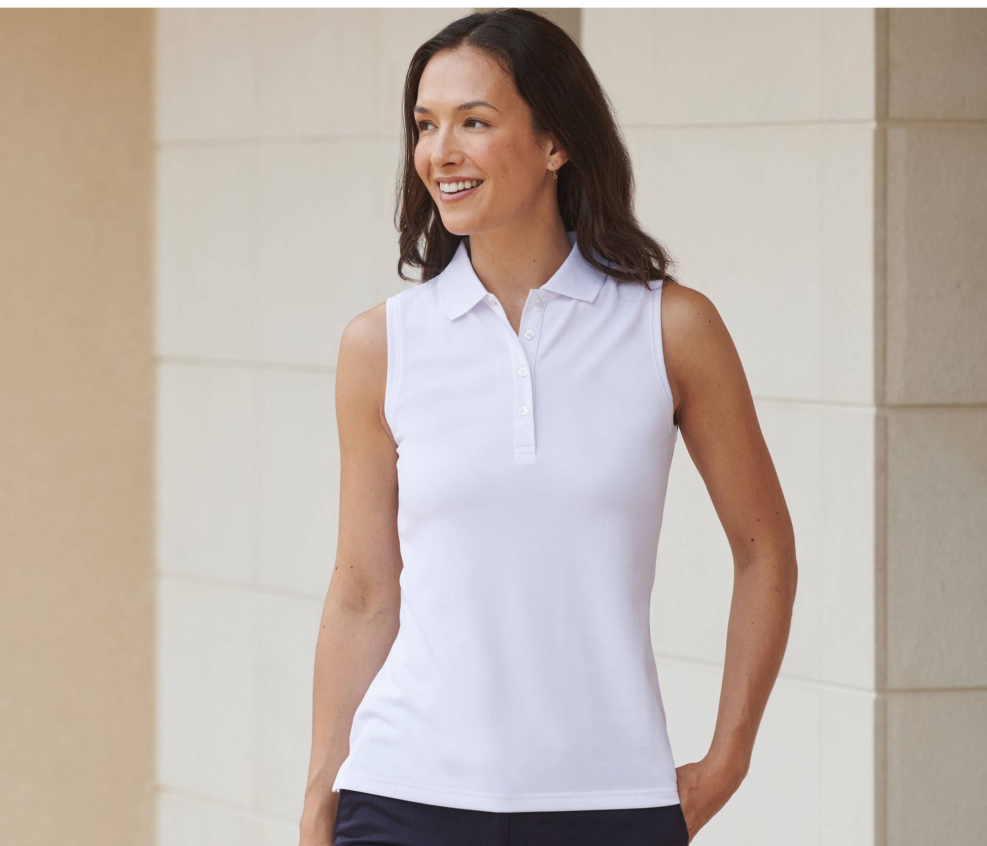 Polo femme sans manches